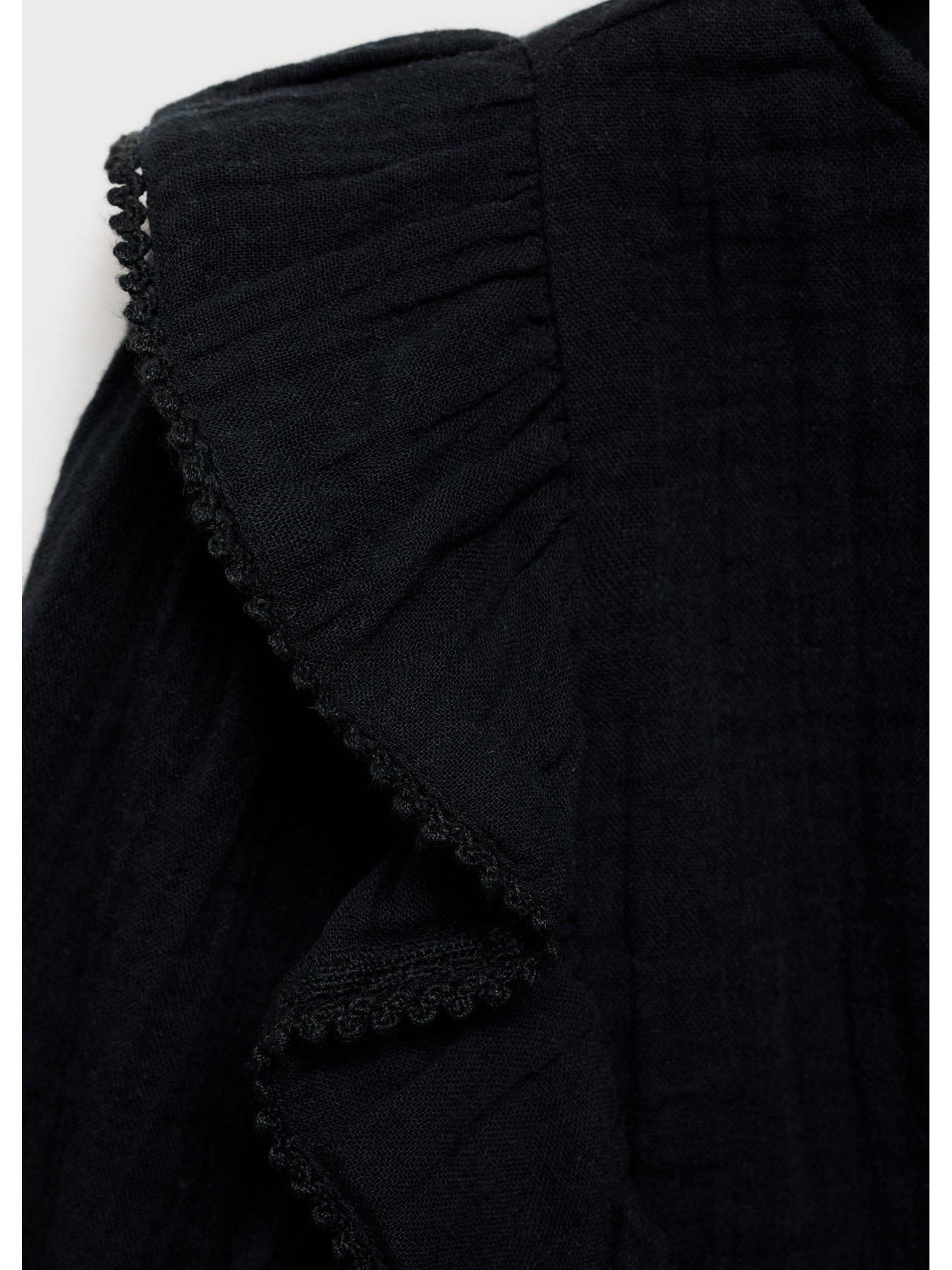 mango-girls-long-sleeve-frill-blouse-blackdetail