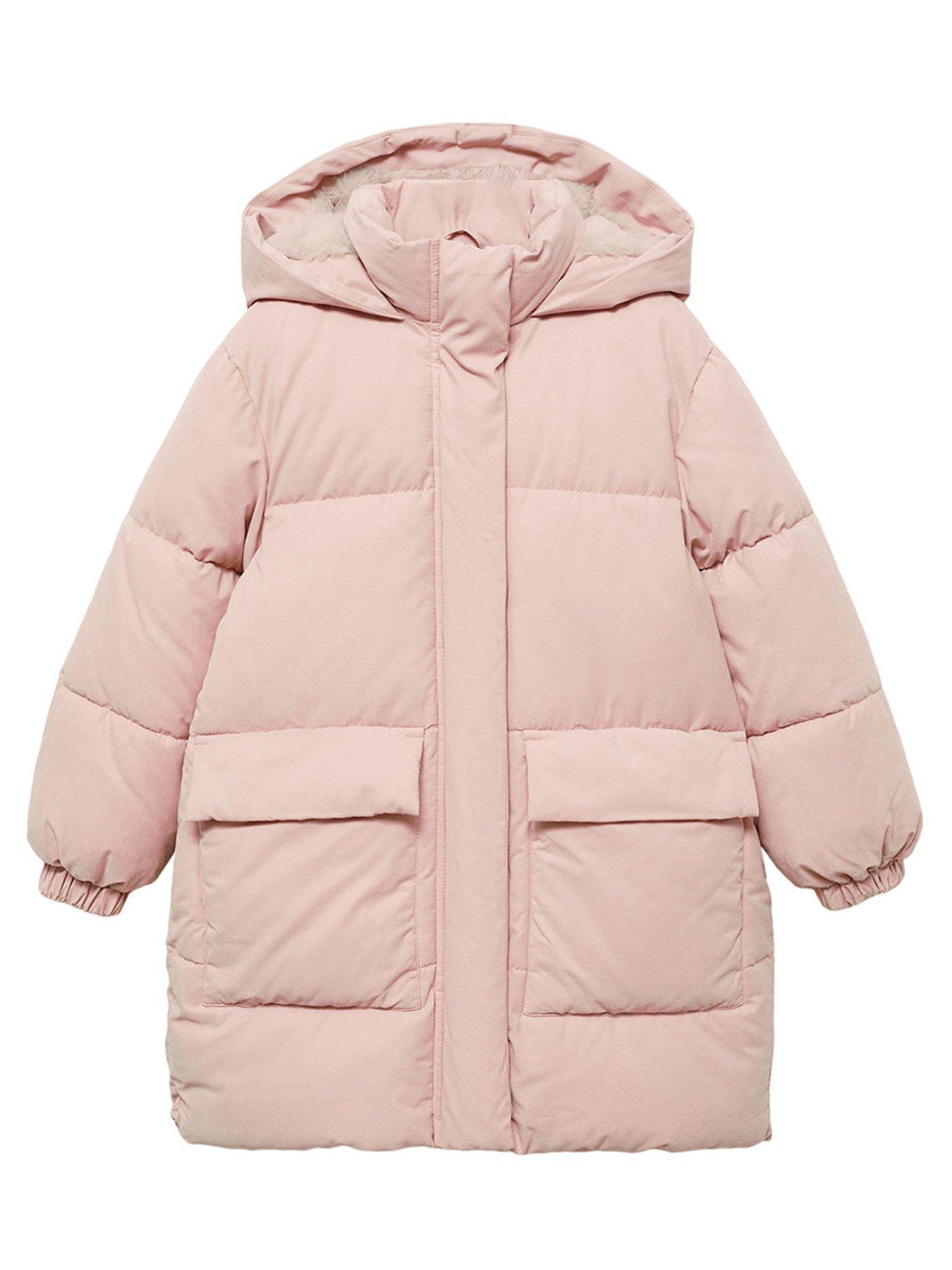 mango-girls-longline-padded-coat-pink