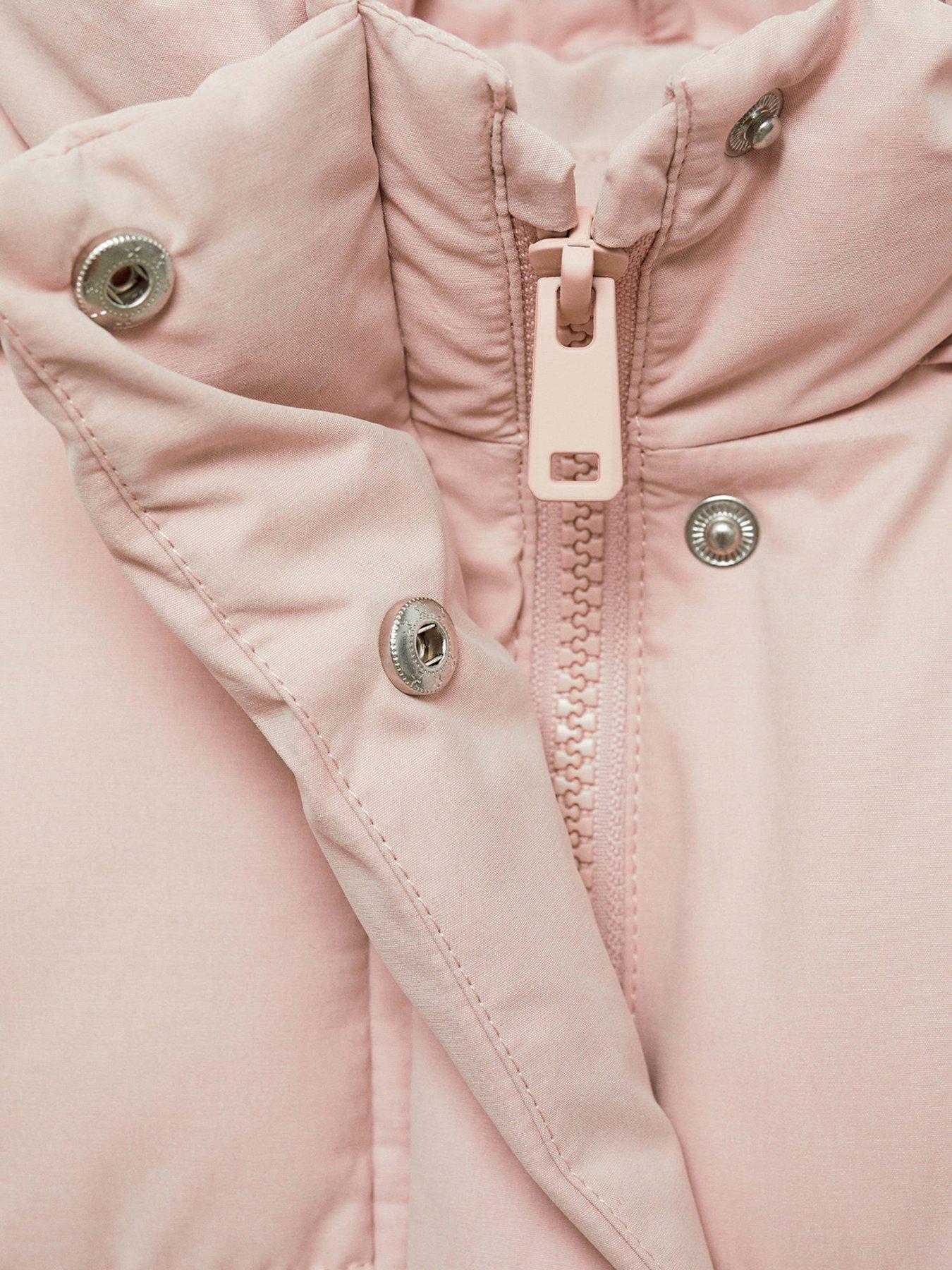 mango-girls-longline-padded-coat-pinkdetail