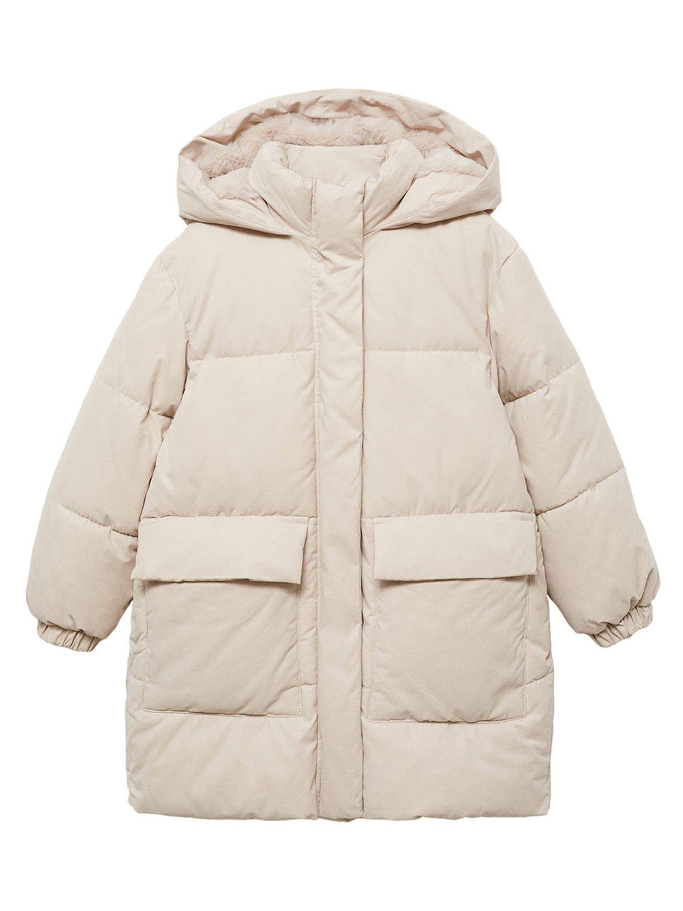 mango-girls-longline-padded-coat-beige