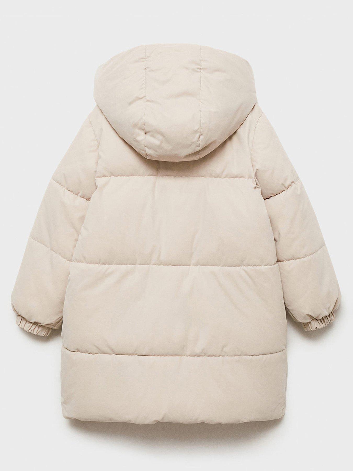 Image 3 of 5 of Mango Girls Longline Padded Coat - Beige