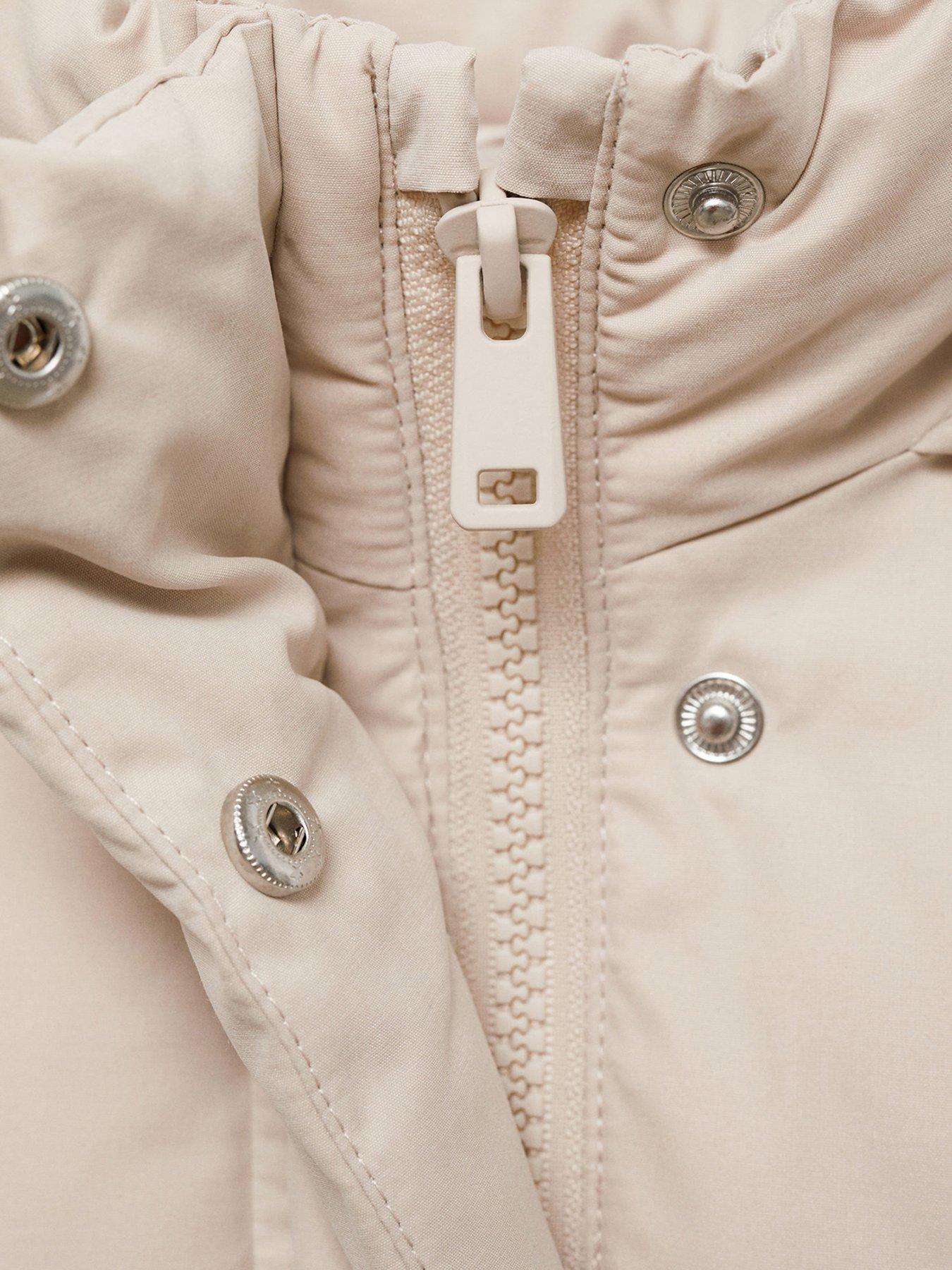 mango-girls-longline-padded-coat-beigedetail