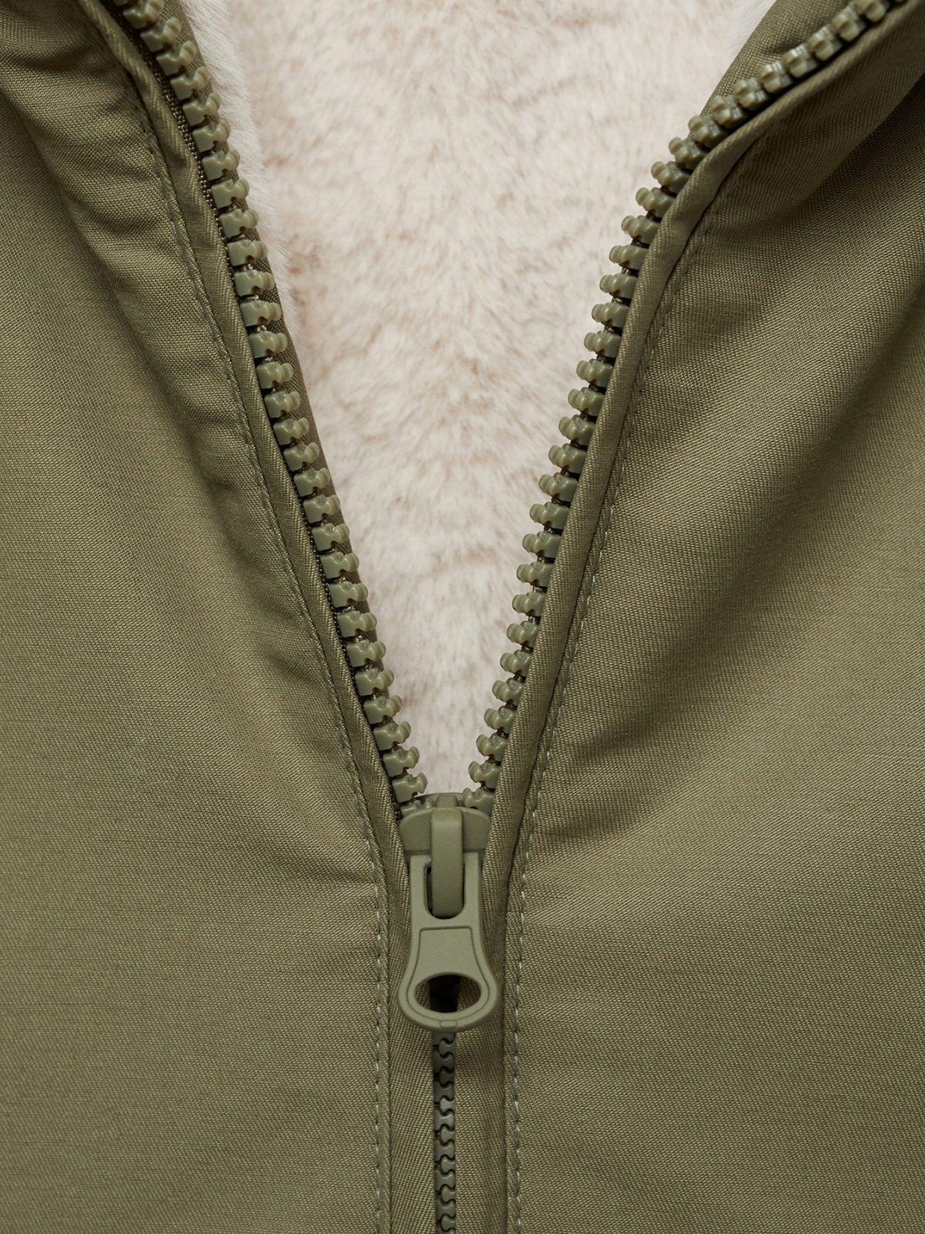 mango-girls-parka-khakidetail