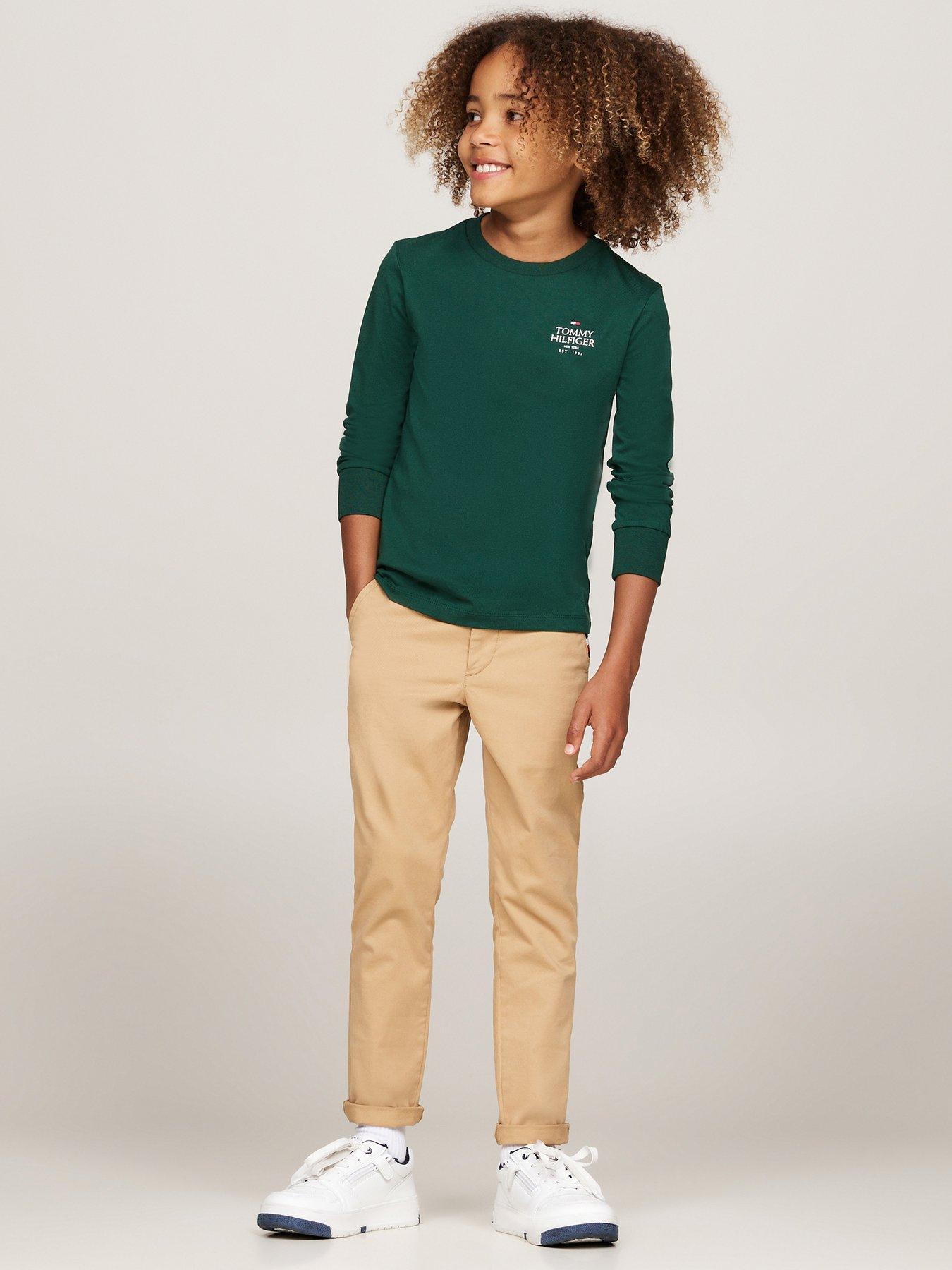 tommy-hilfiger-boys-th-logo-puff-print-long-sleeve-t-shirt-greenstillFront