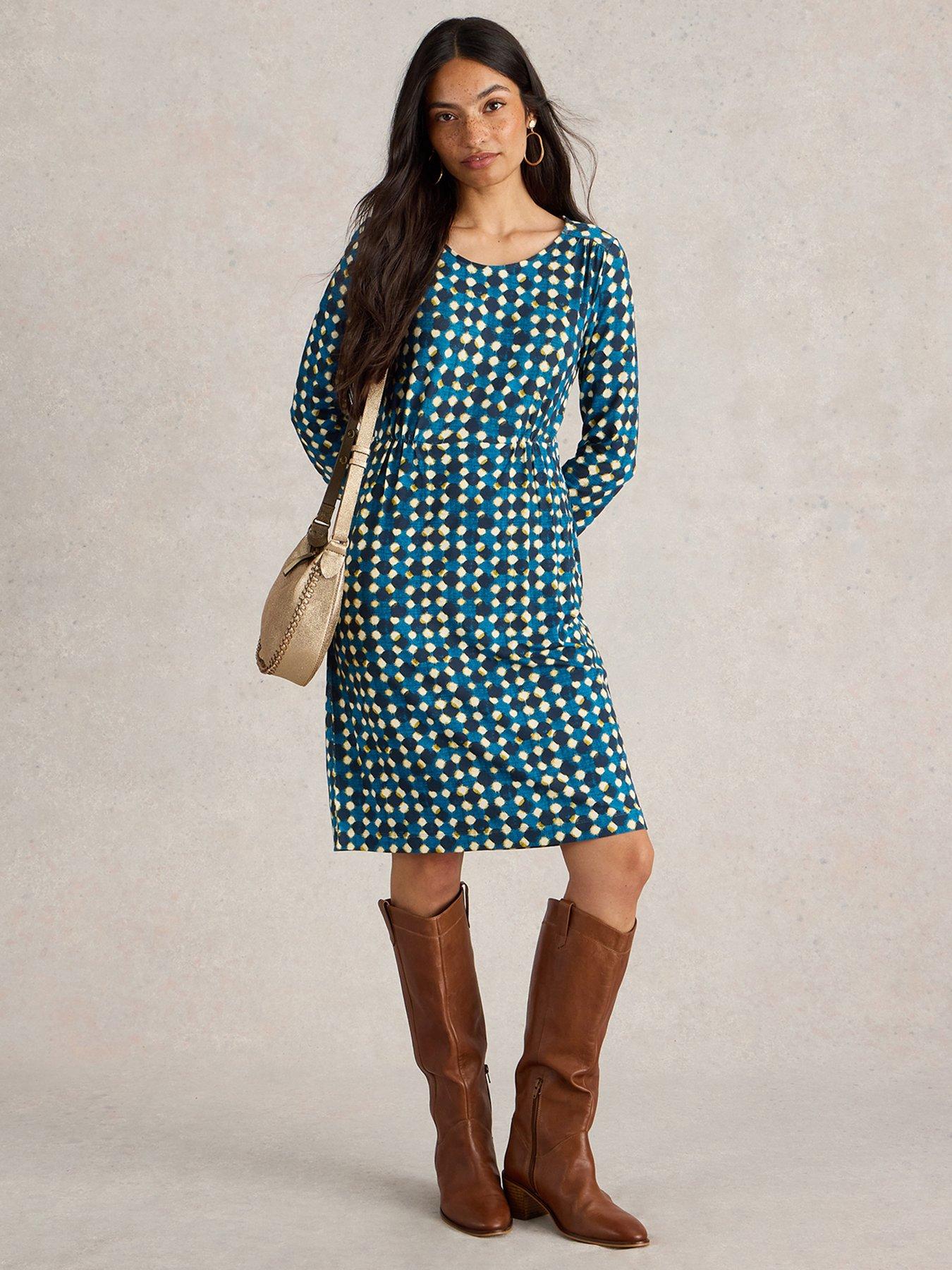 white-stuff-jersey-spot-column-knee-length-dress-navyfront