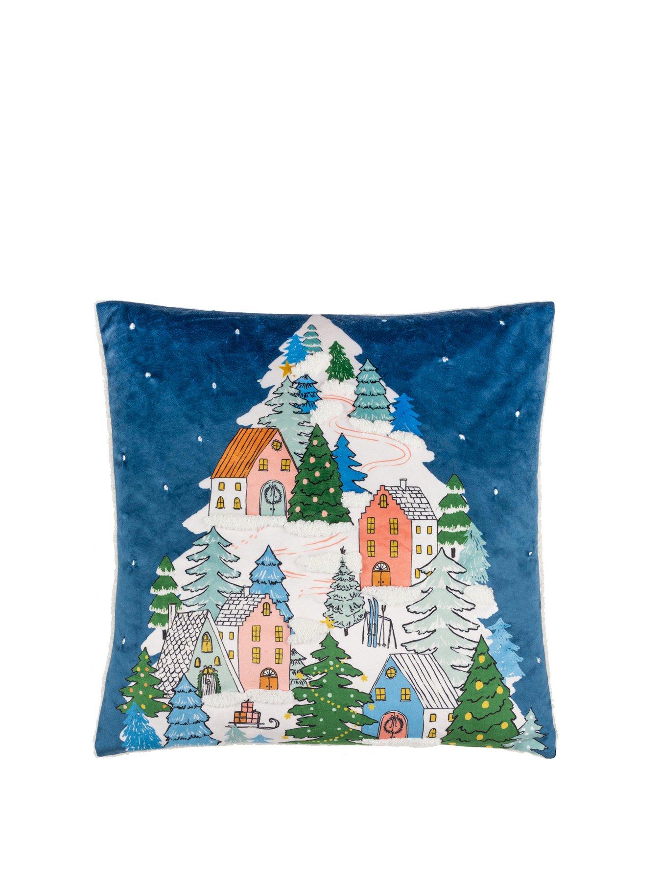 furn-snowy-village-tree-christmas-cushionstillFront