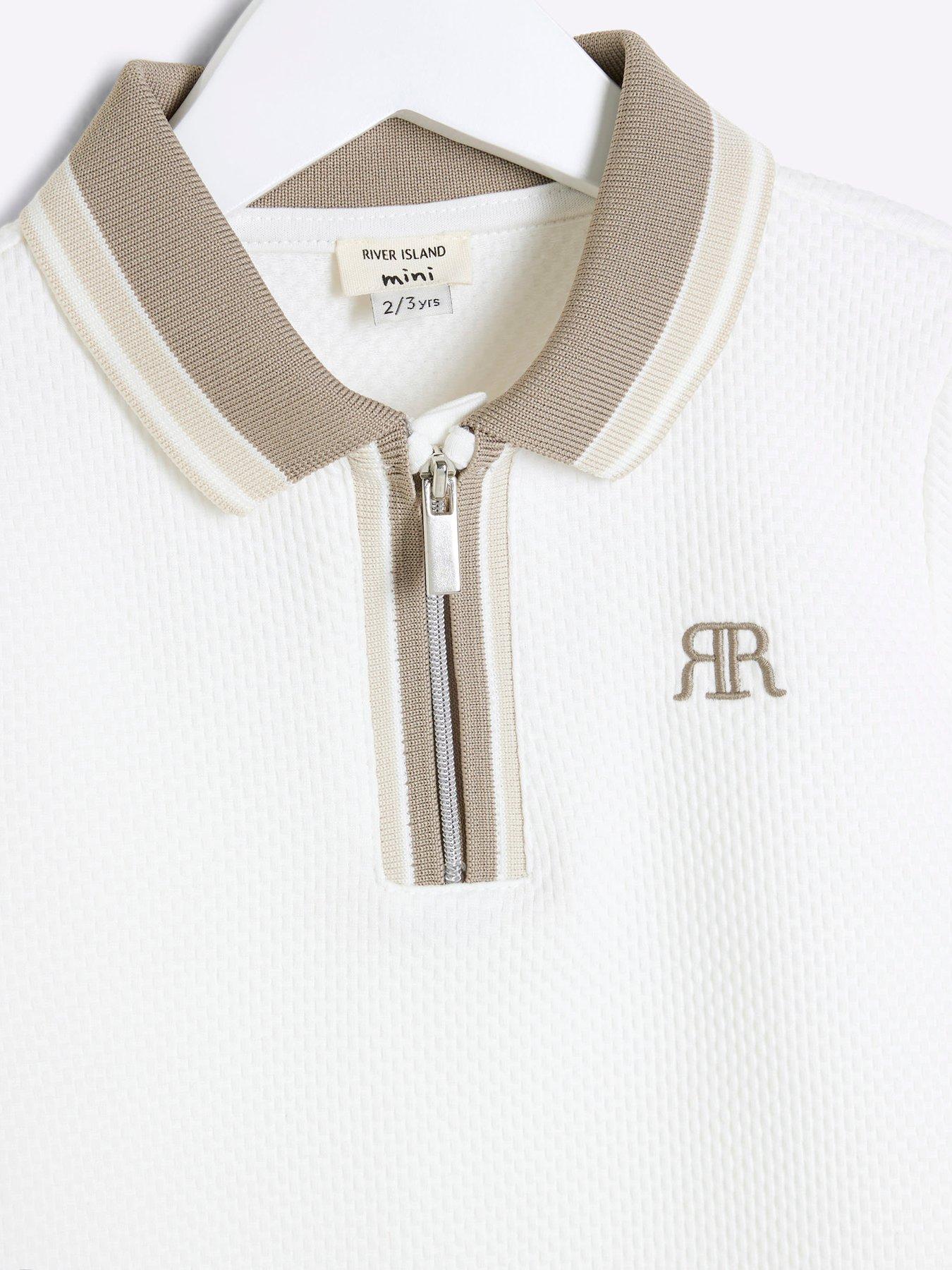 river-island-mini-mini-boys-tipped-textured-polo-shirt-whiteoutfit