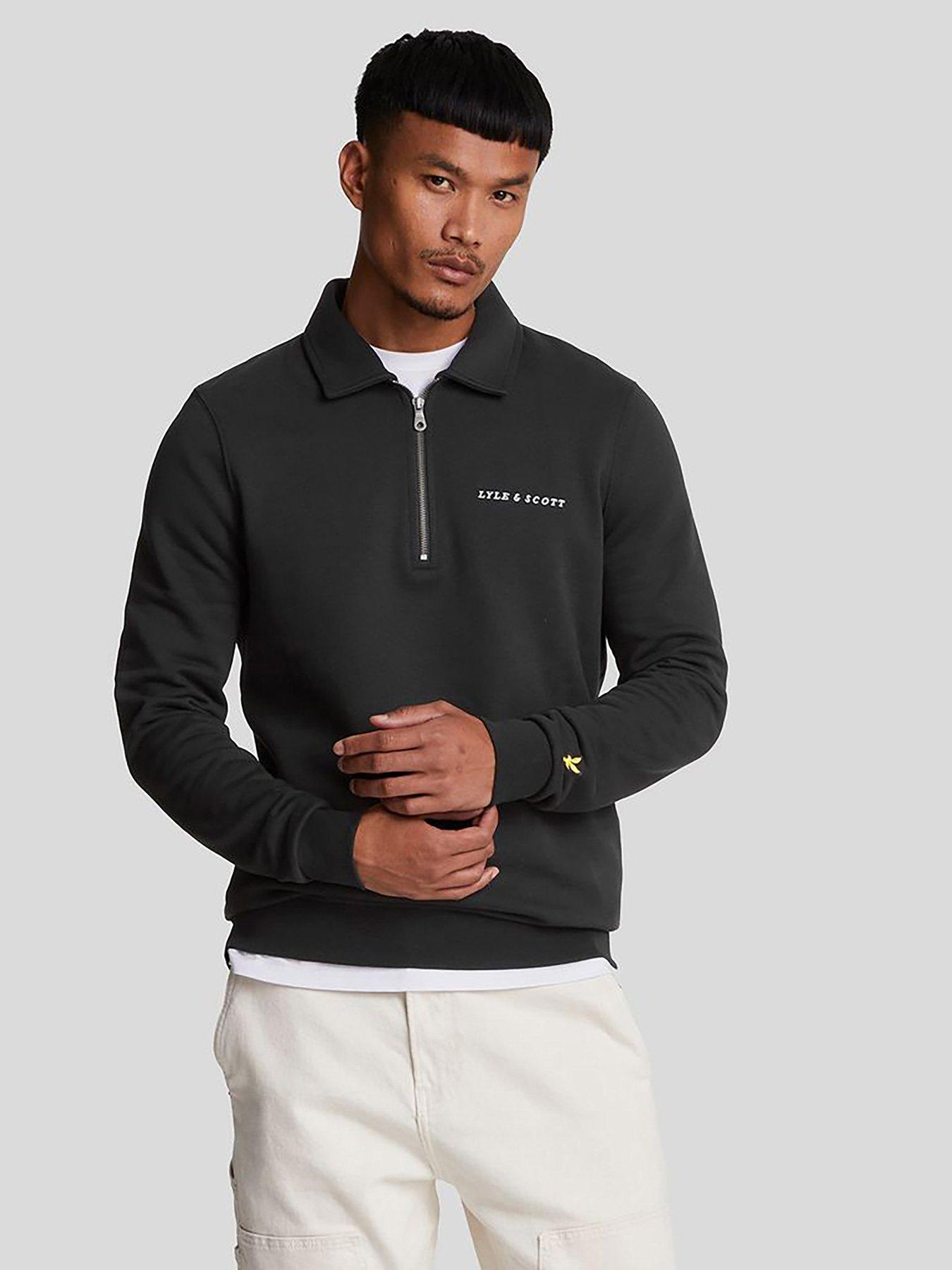 lyle-scott-lyle-amp-scott-embroidered-collared-quarter-zip-sweatshirt