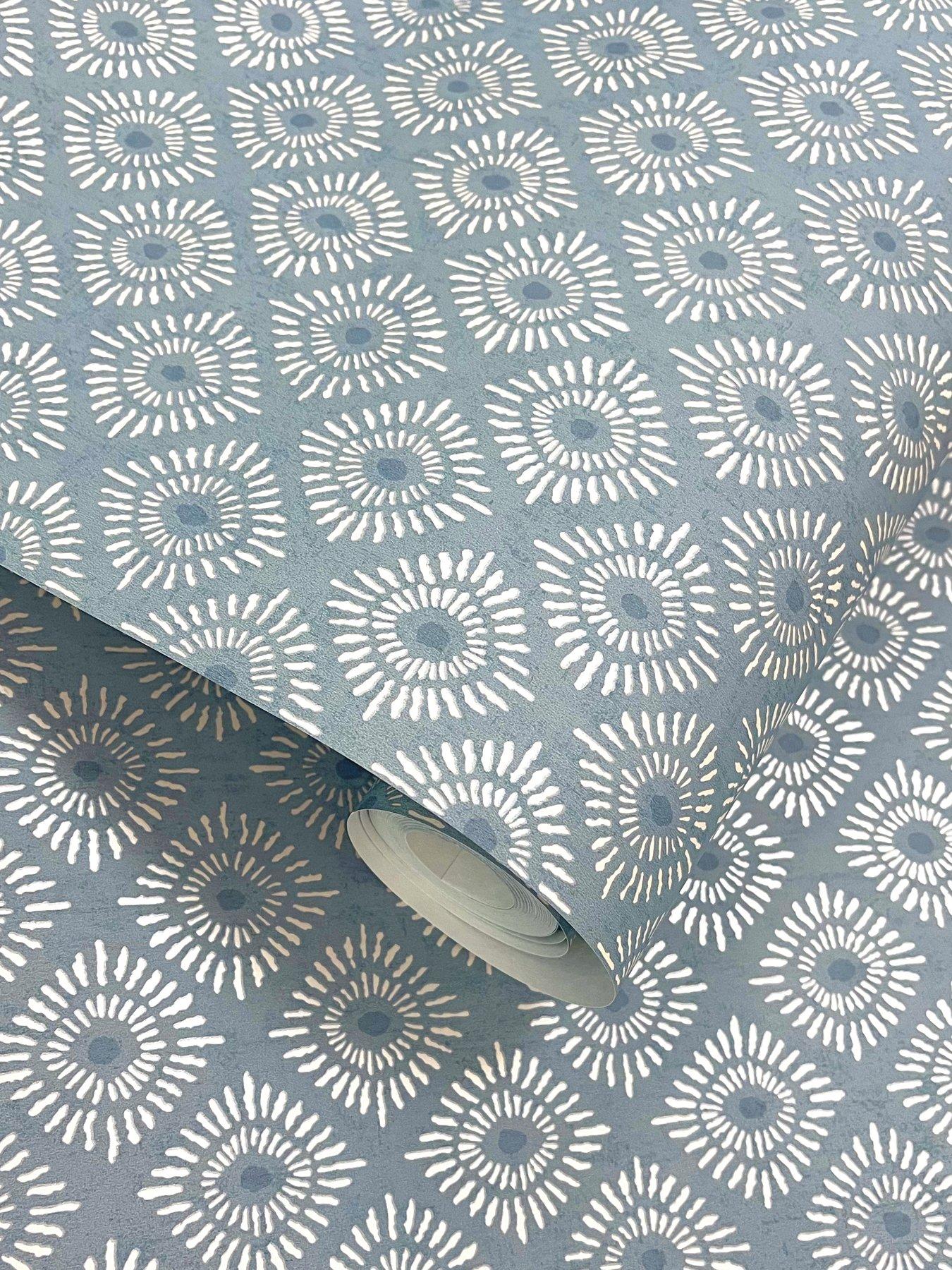 Image 5 of 5 of Holden Decor Indian Sunburst Wallpaper - Blue