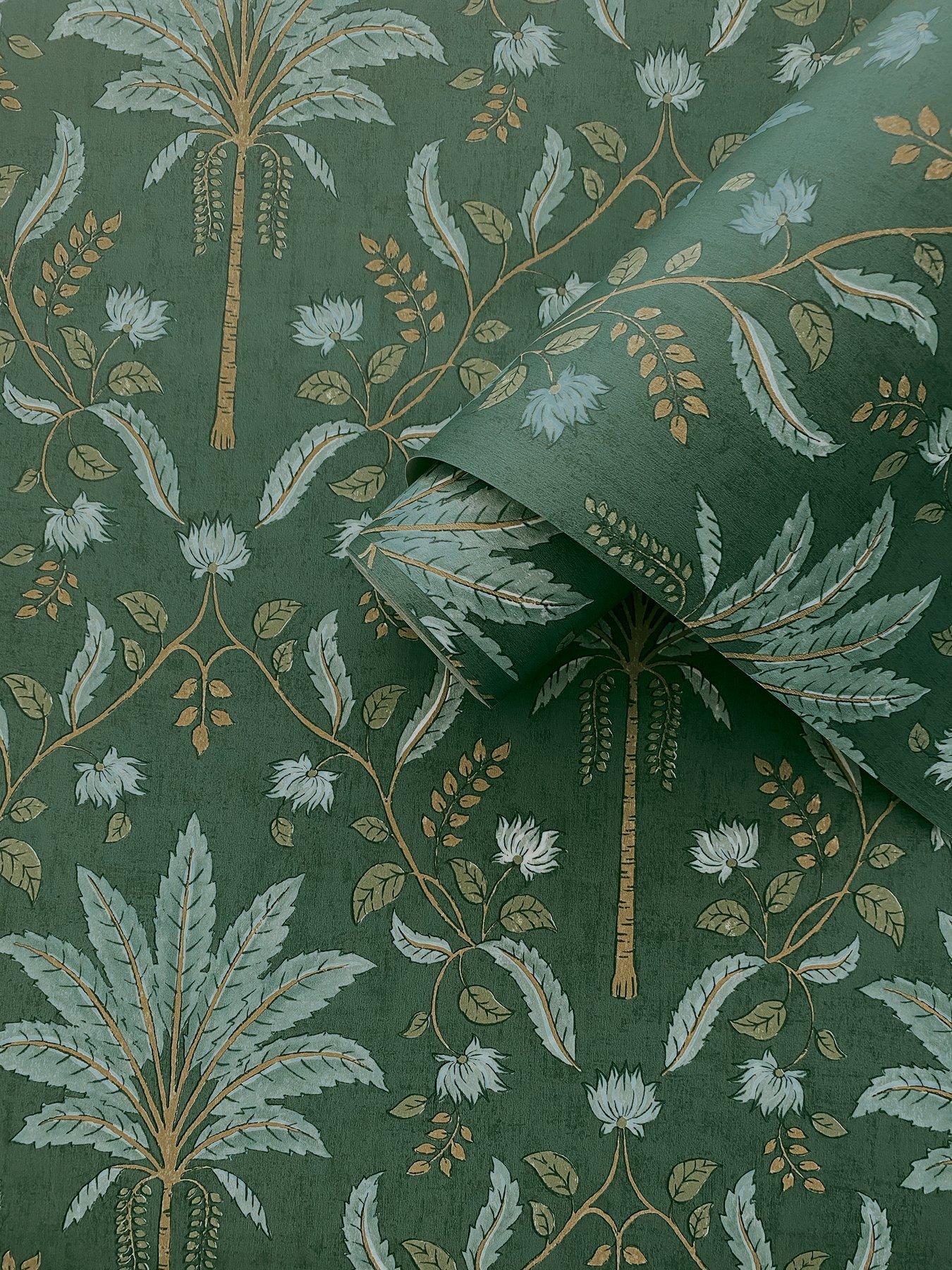 holden-decor-palm-trellis-wallpaper-in-greendetail