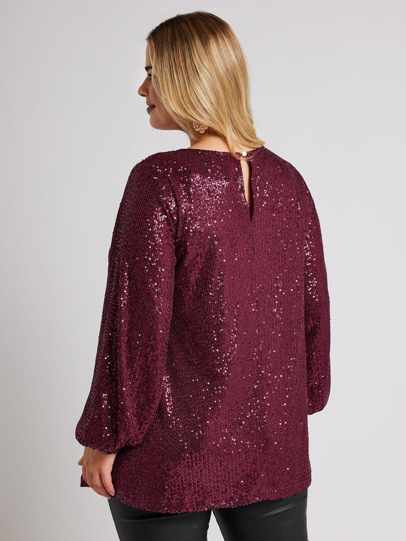 yours-curve-sequin-keyhole-bellow-sleeve-topstillFront