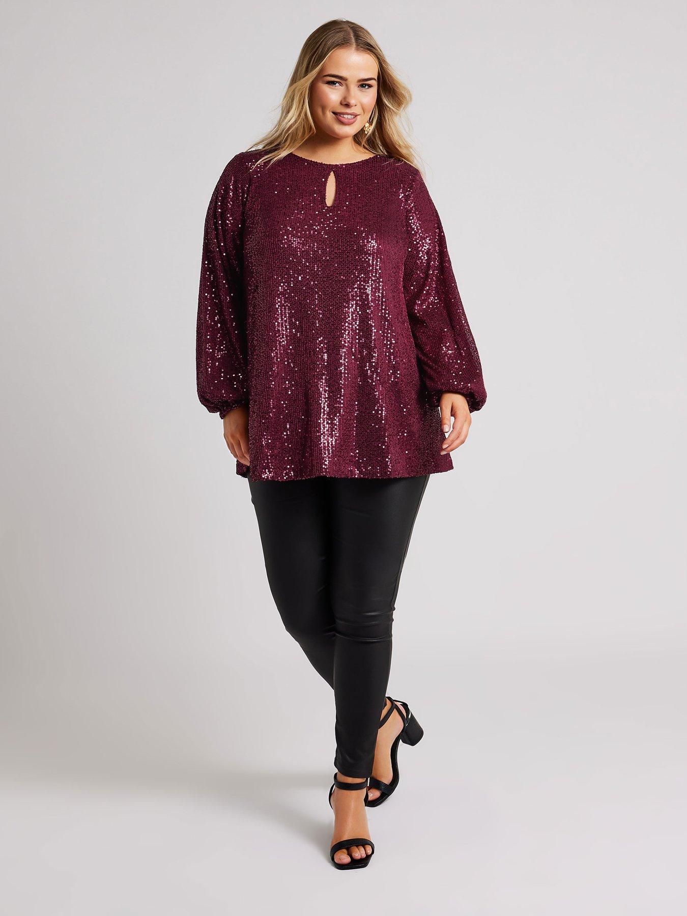 yours-curve-sequin-keyhole-bellow-sleeve-topback