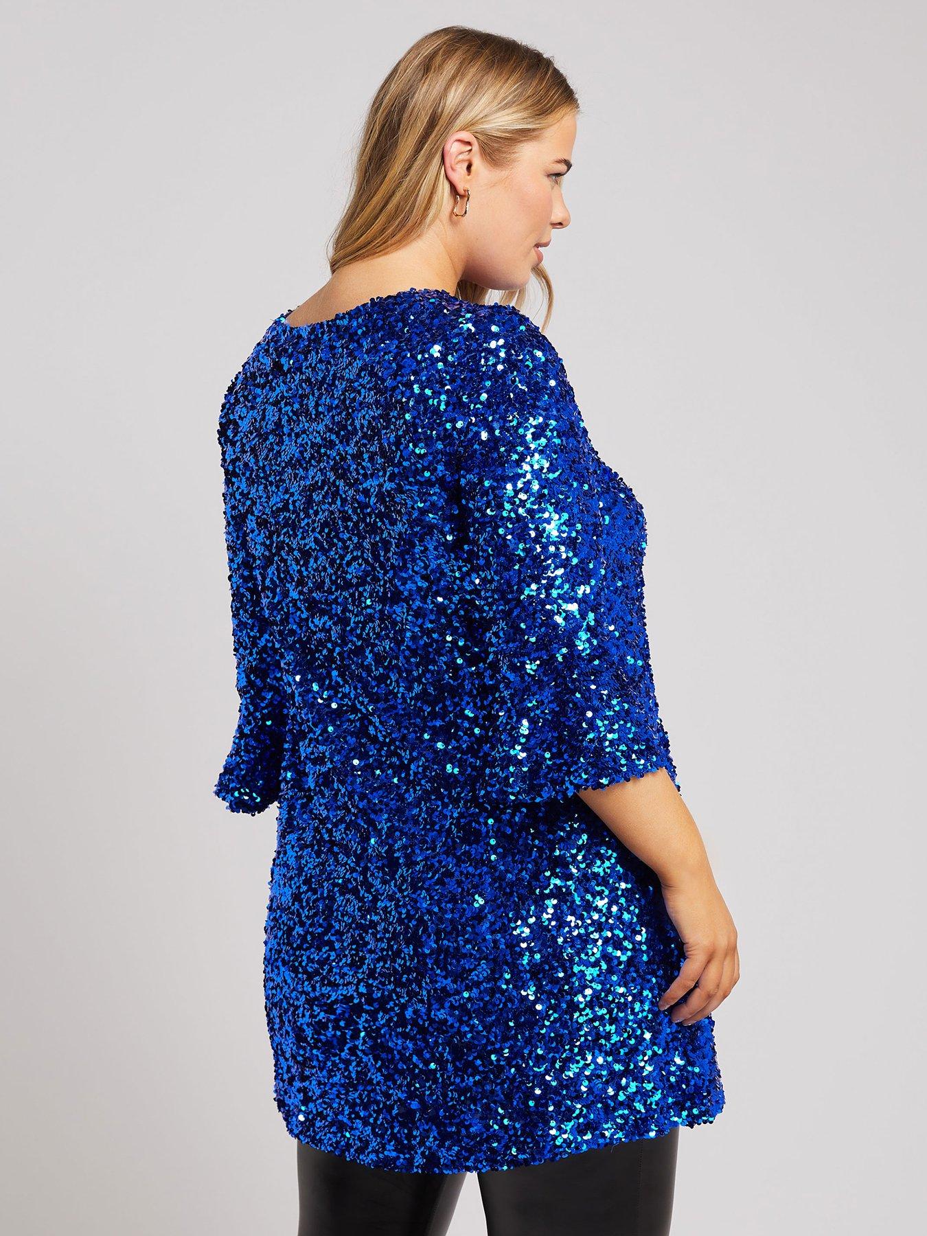 yours-curve-sequin-flute-sleeve-topstillFront