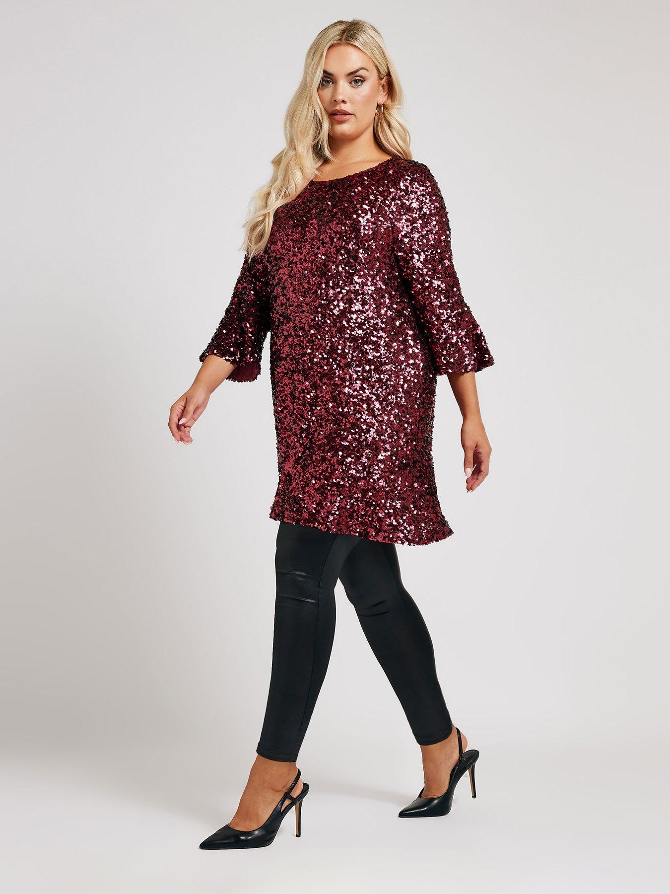 yours-curve-sequin-flute-sleeve-topback