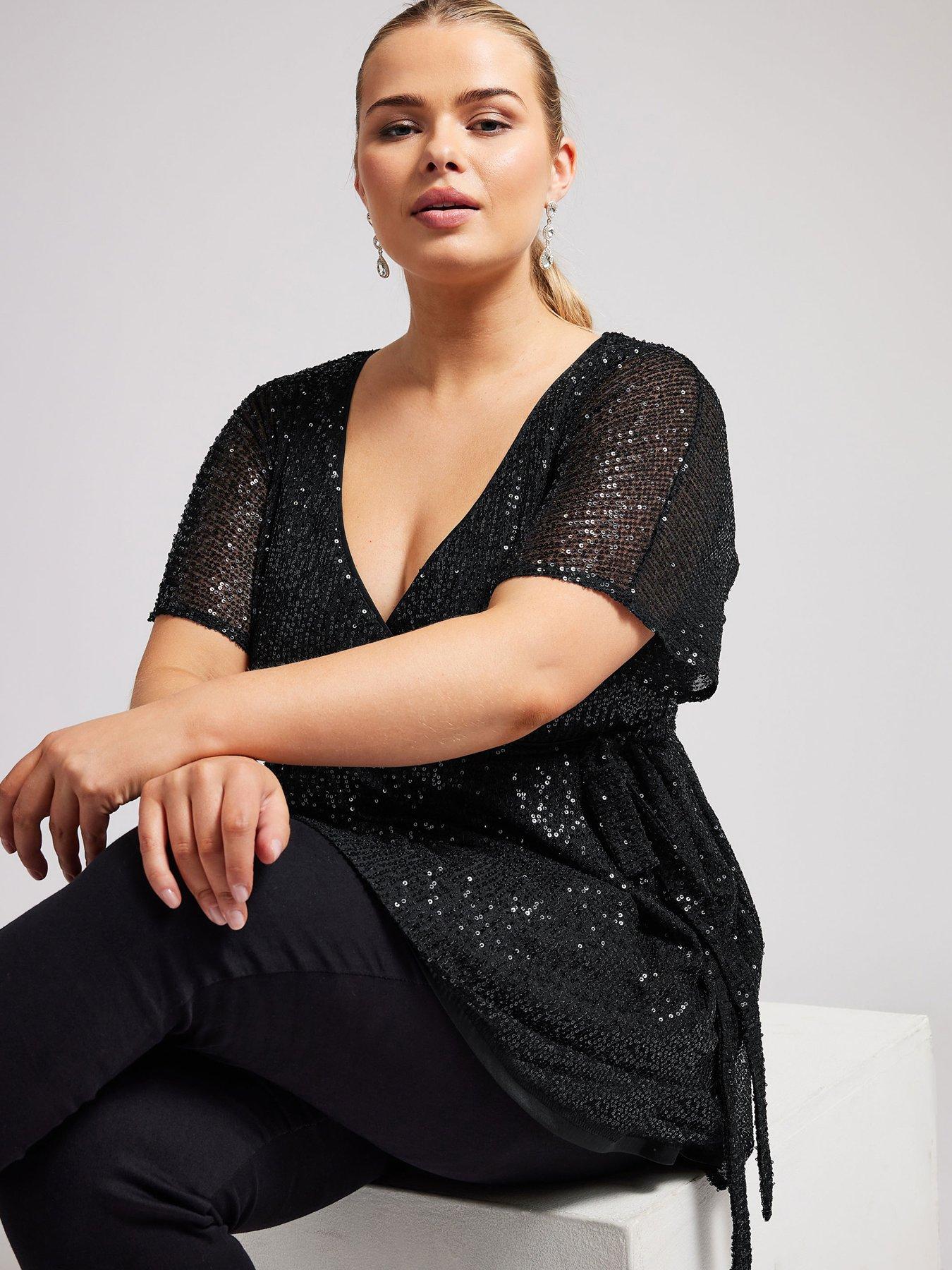 yours-curve-sequin-wrap-top-blackoutfit