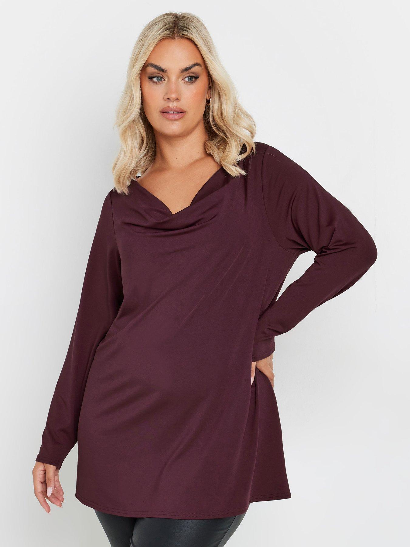 yours-curve-long-sleeve-cowl-neck-top-purple