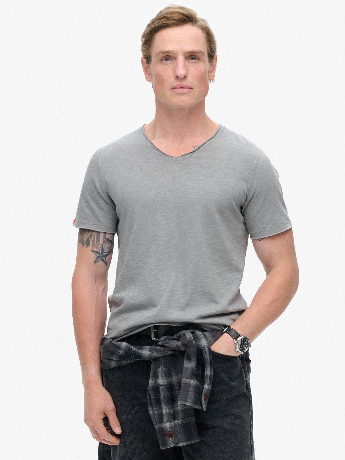 superdry-superdry-studios-raw-edge-v-neck-t-shirt-grey