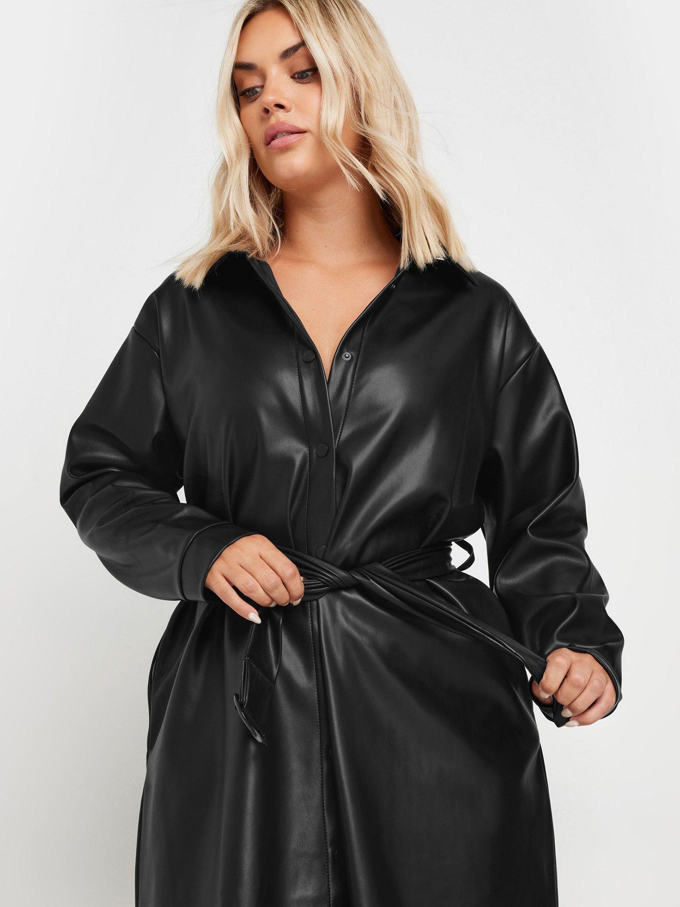 yours-curve-pu-shirt-dress-blackoutfit