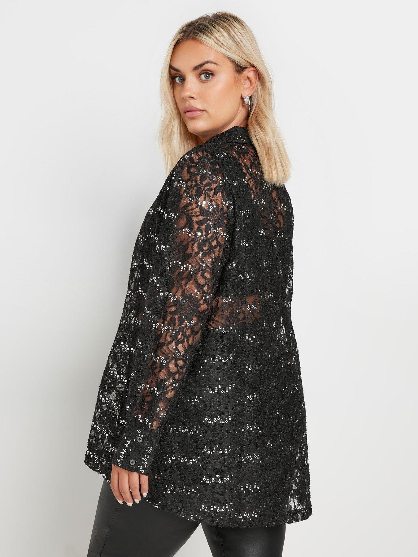 yours-curve-sequin-lace-shirtstillFront