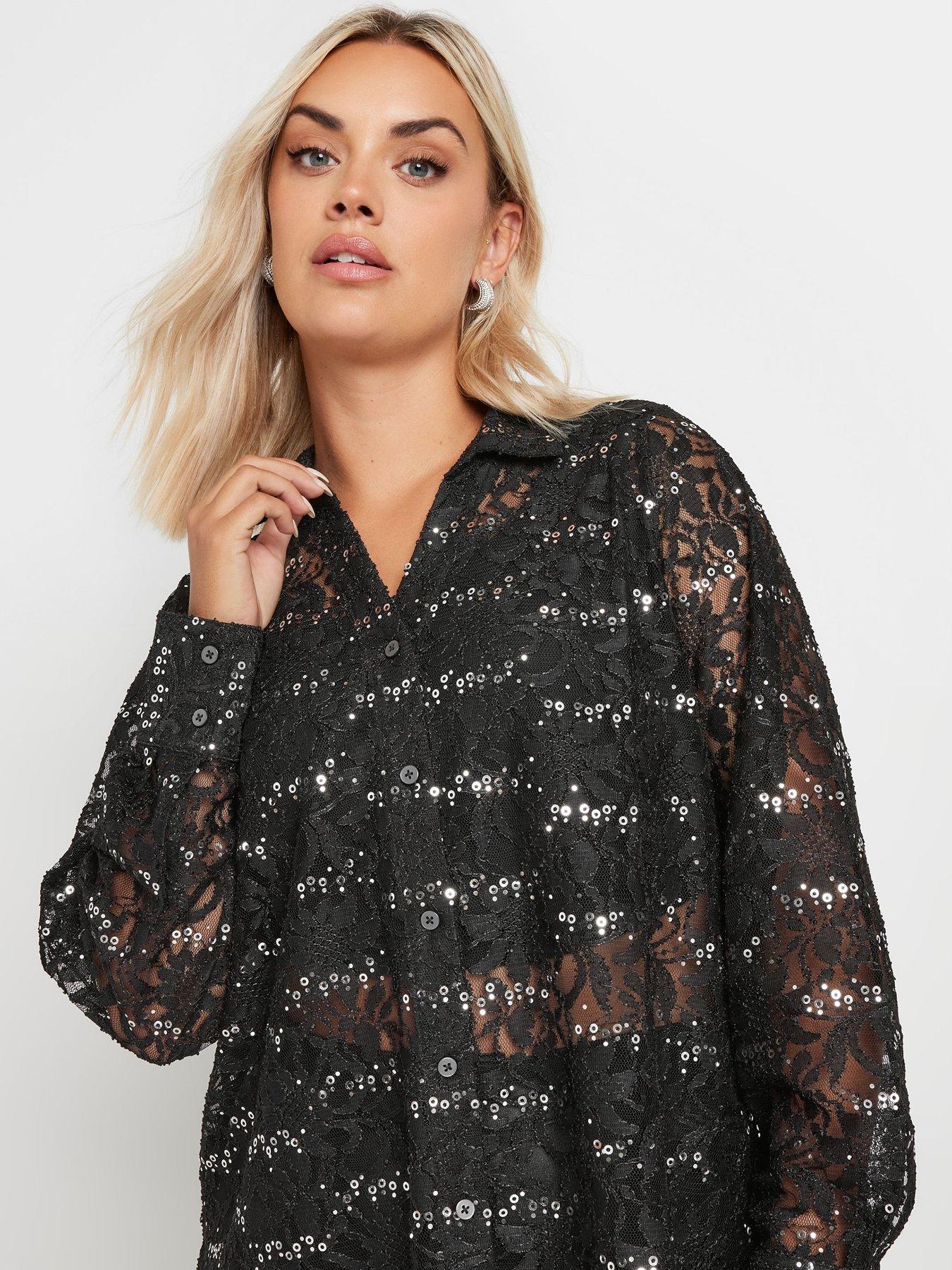 yours-curve-sequin-lace-shirtoutfit