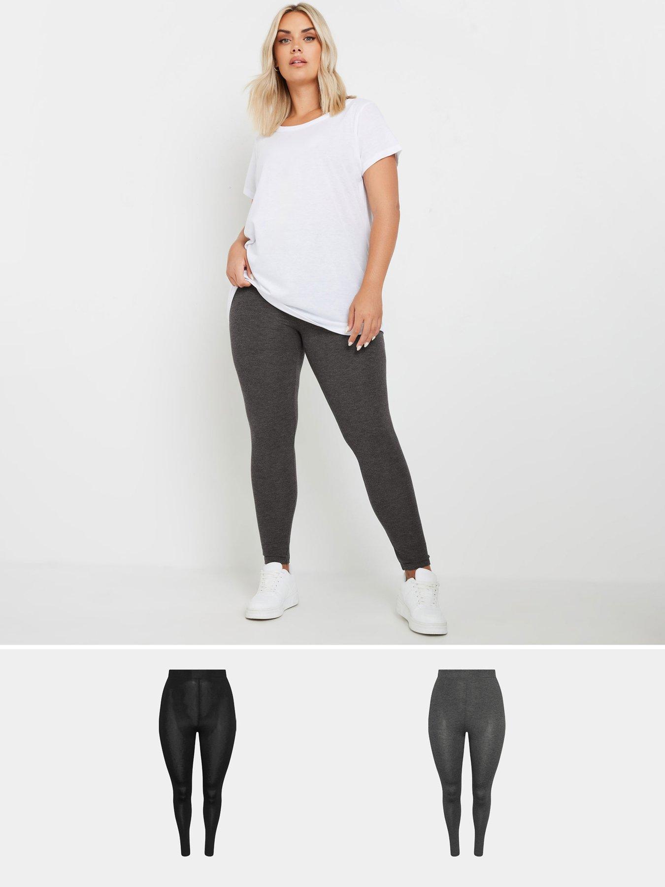Yours Curve 2 Pack Leggings - Grey