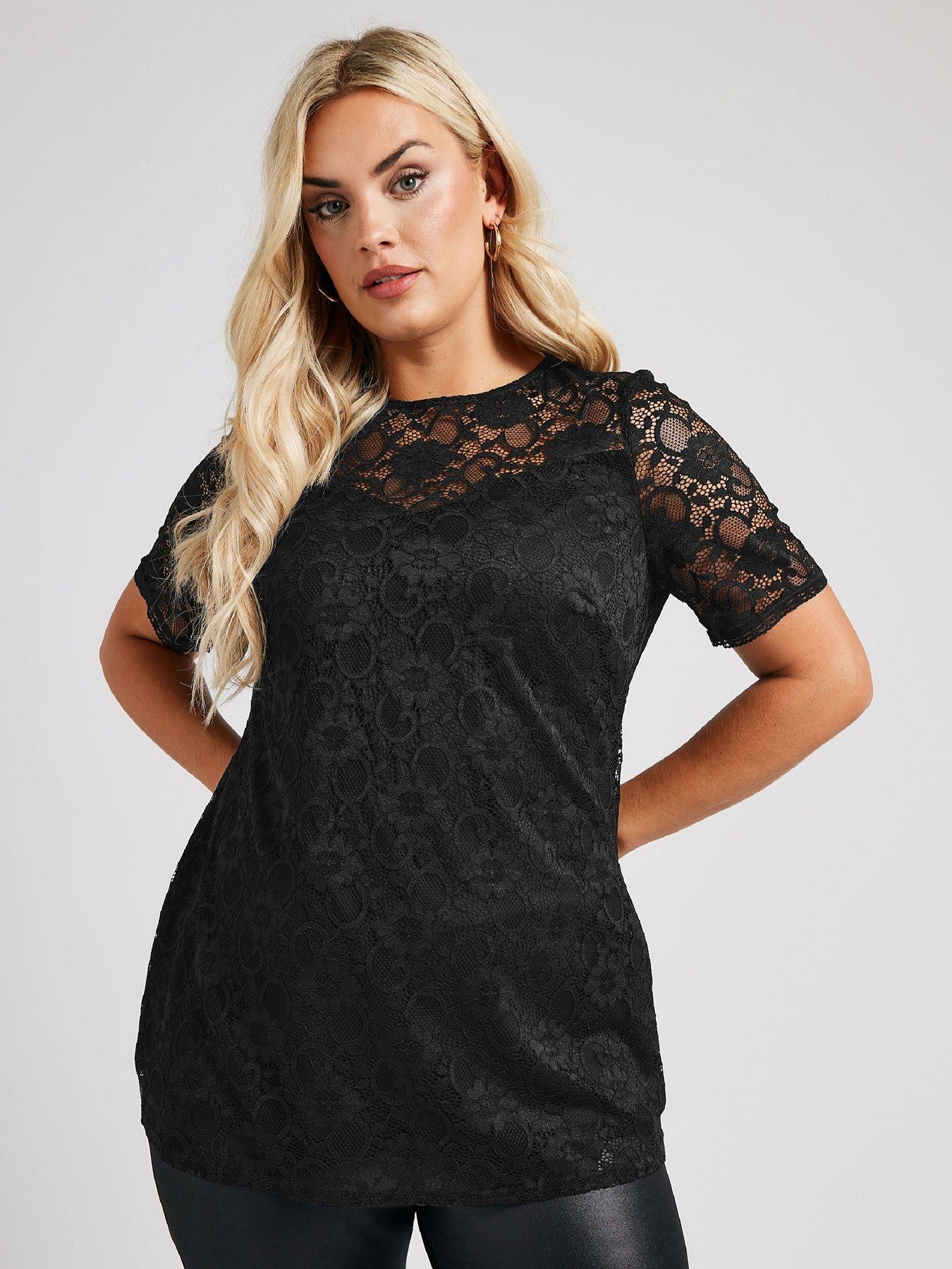 yours-curve-lace-sweetheart-top-black