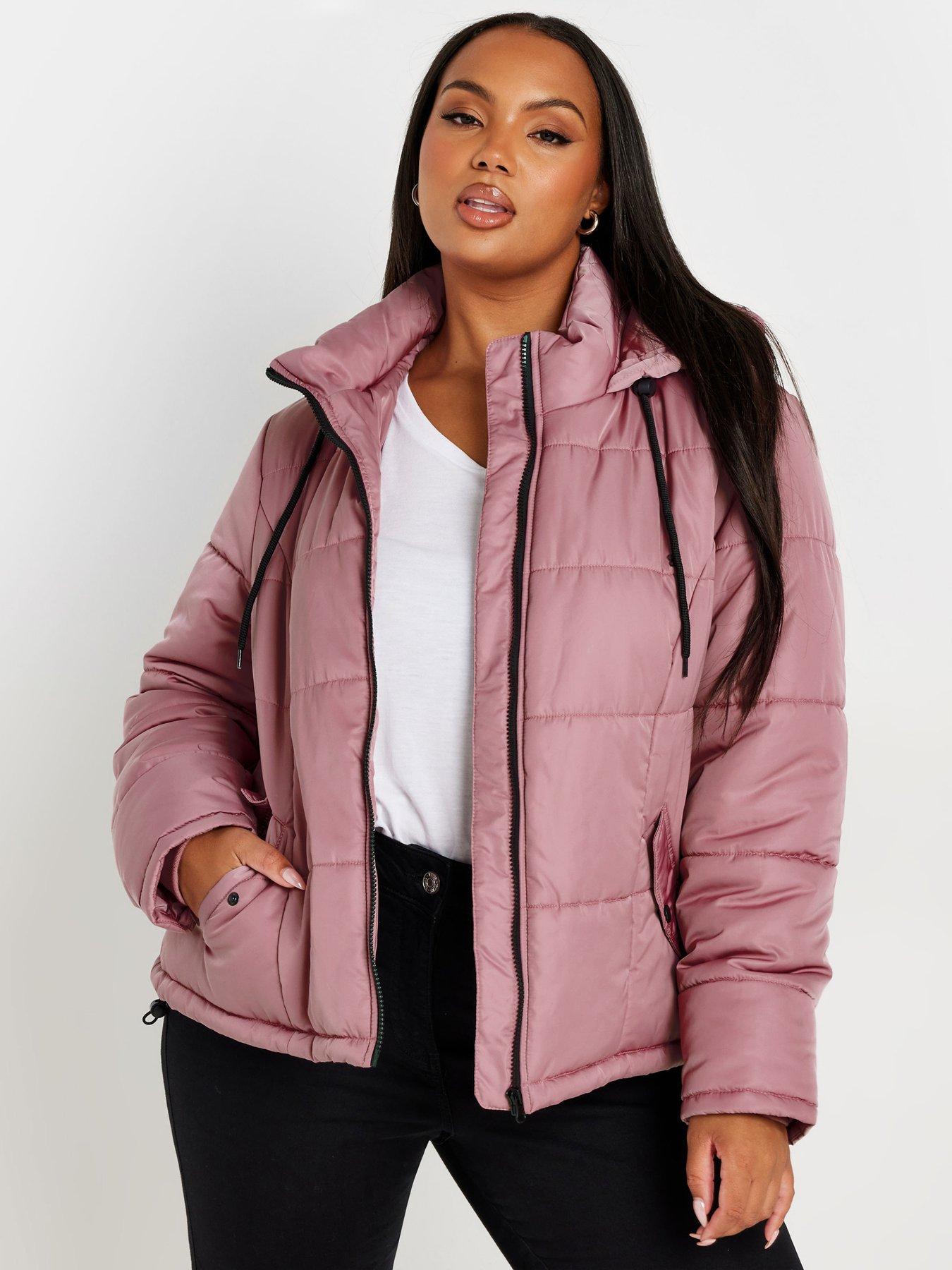 yours-curve-boxy-short-coat-pinkfront