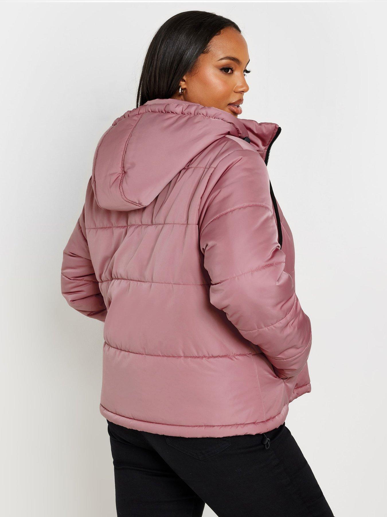 yours-curve-boxy-short-coat-pinkstillFront