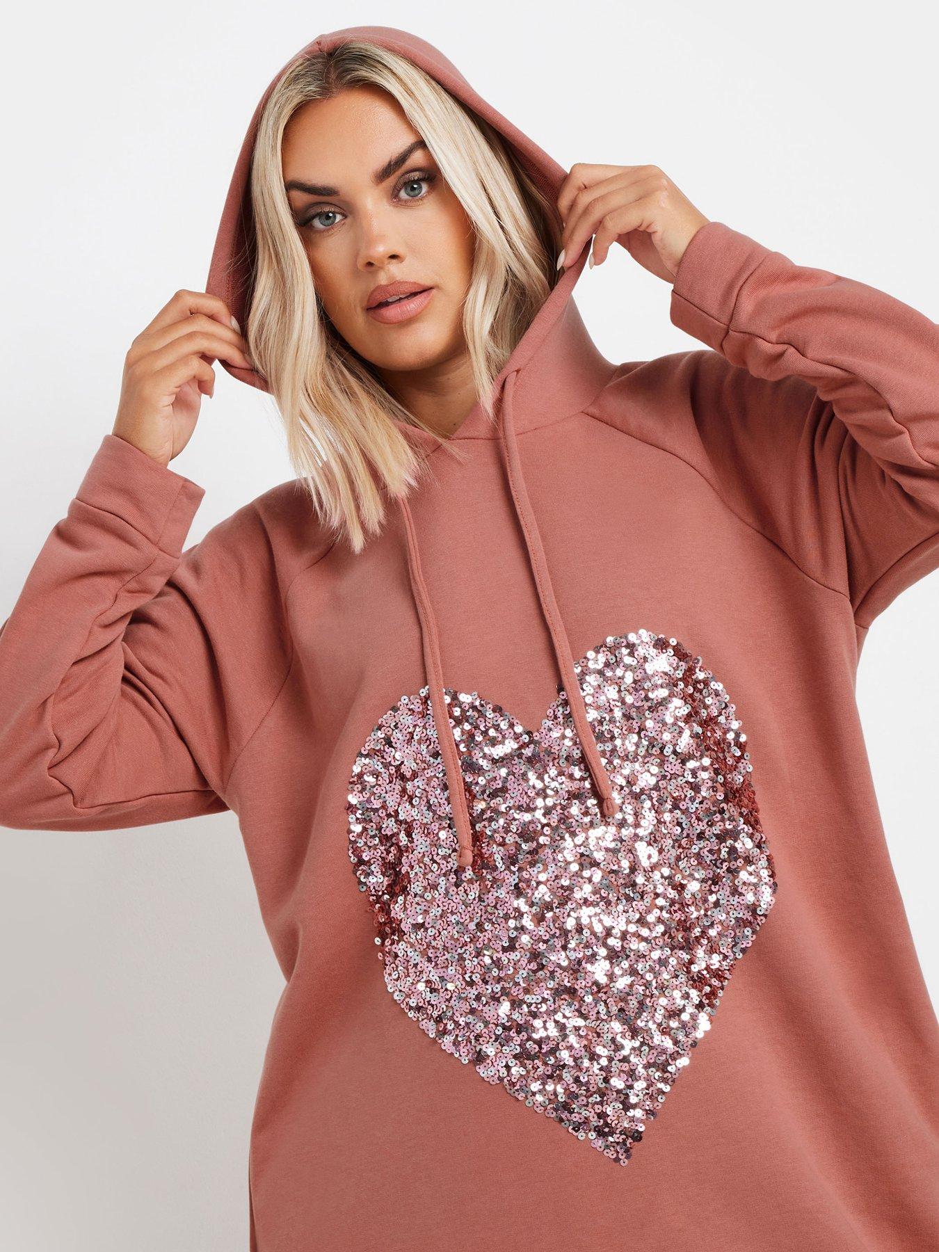 yours-curve-heart-embellished-hoodie-dress-pinkoutfit