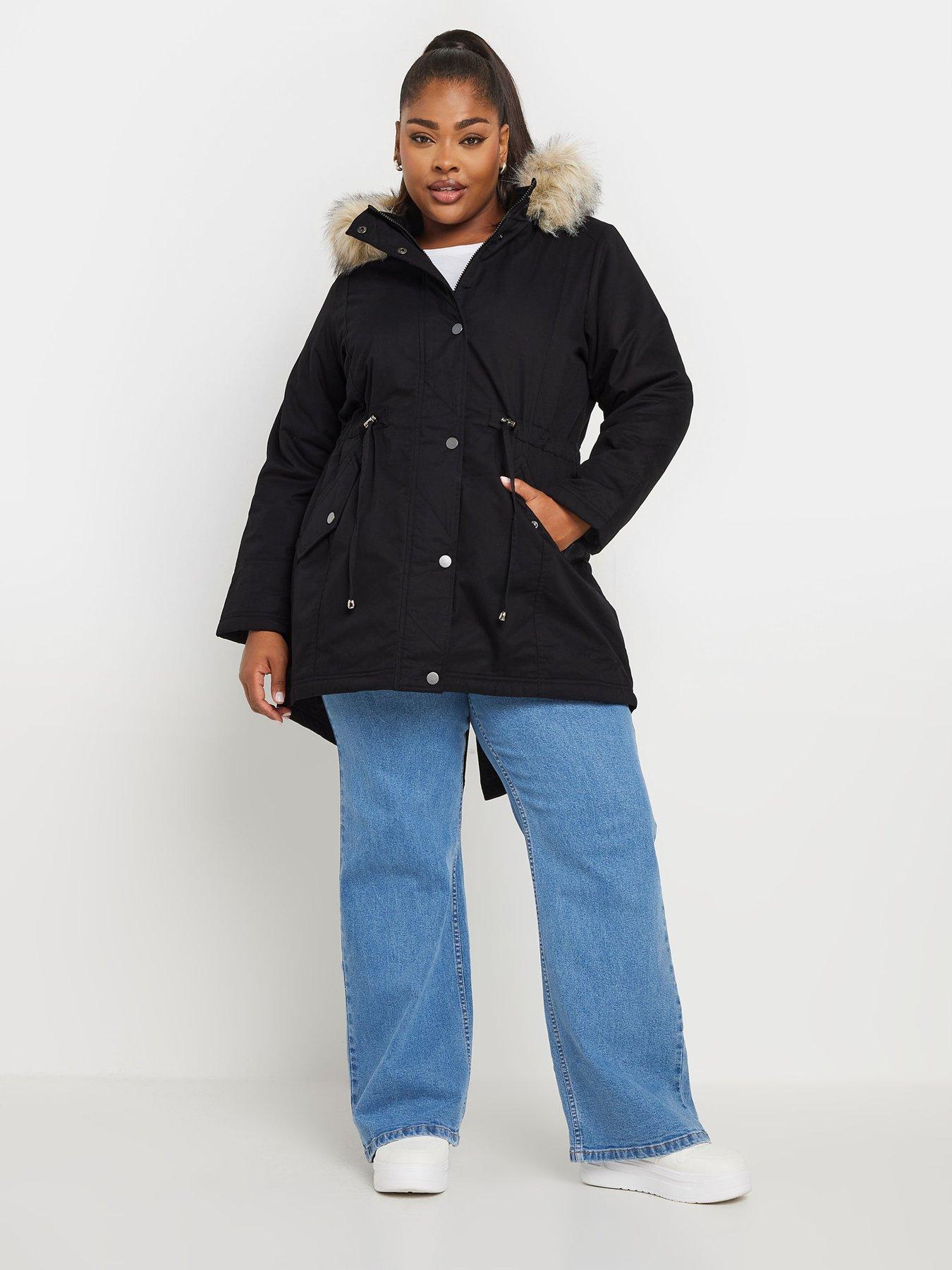 yours-curve-fur-trim-parka-blackback