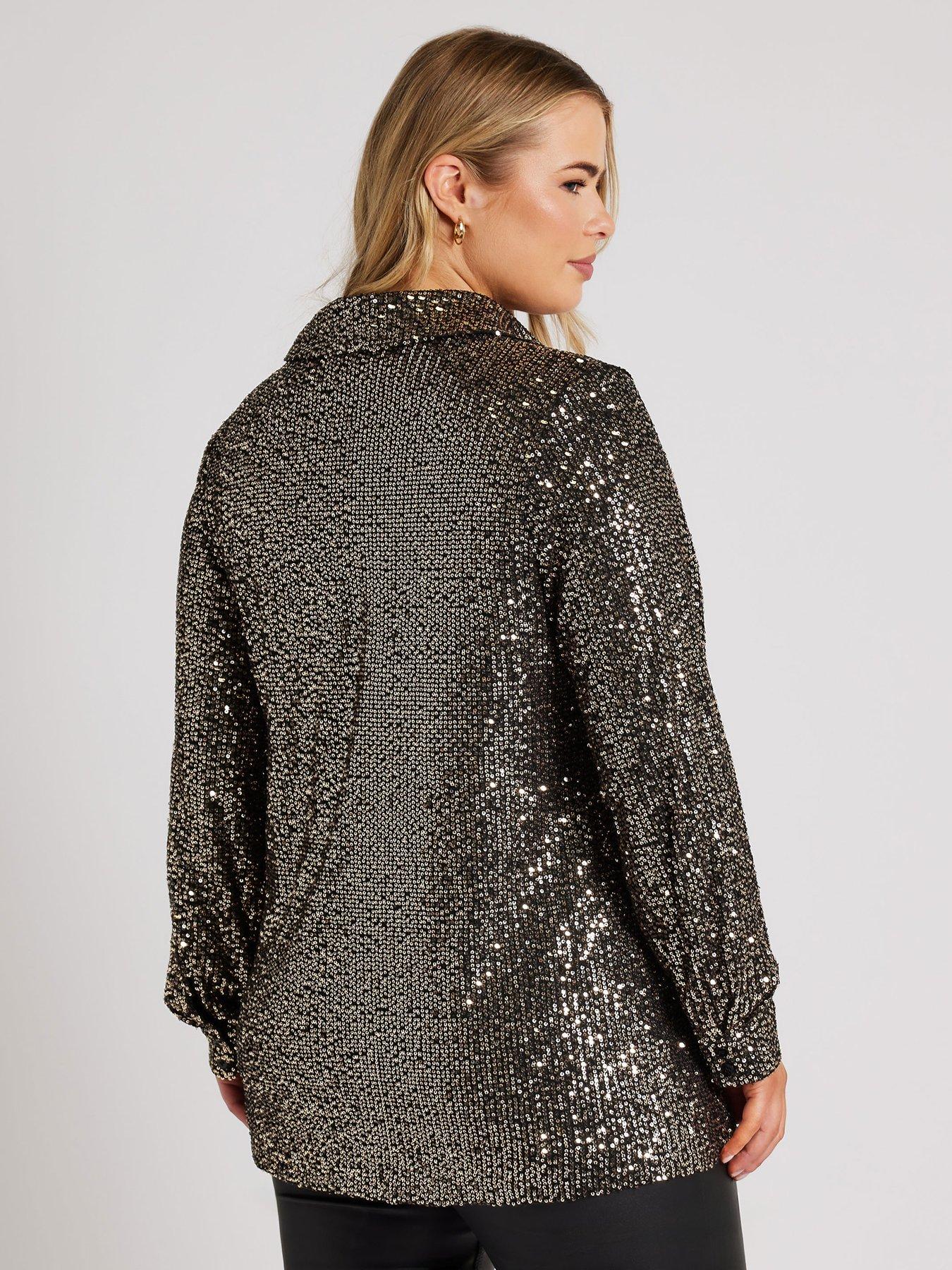 yours-curve-sequin-shirt-goldstillFront