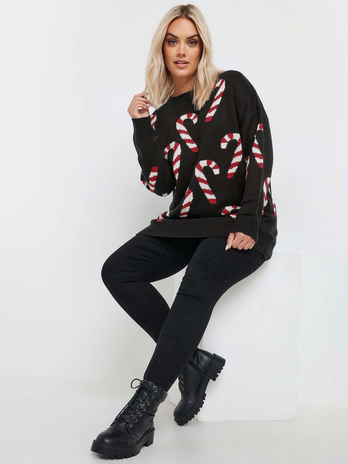 yours-curve-christmas-candy-cane-jumper-blackback