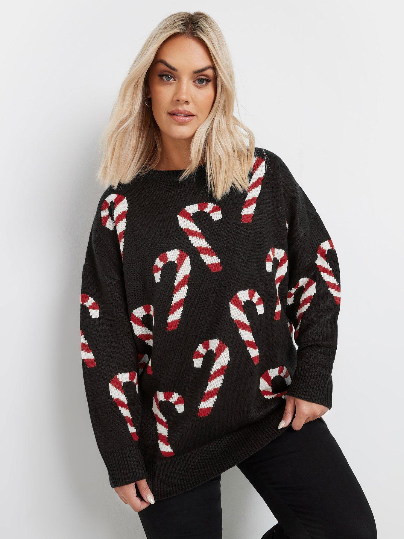 yours-curve-christmas-candy-cane-jumper-blackoutfit