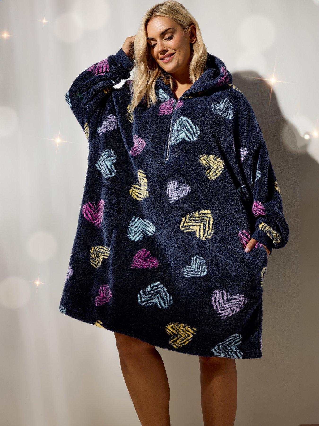 Yours Curve Blanket Hoodie - Blue