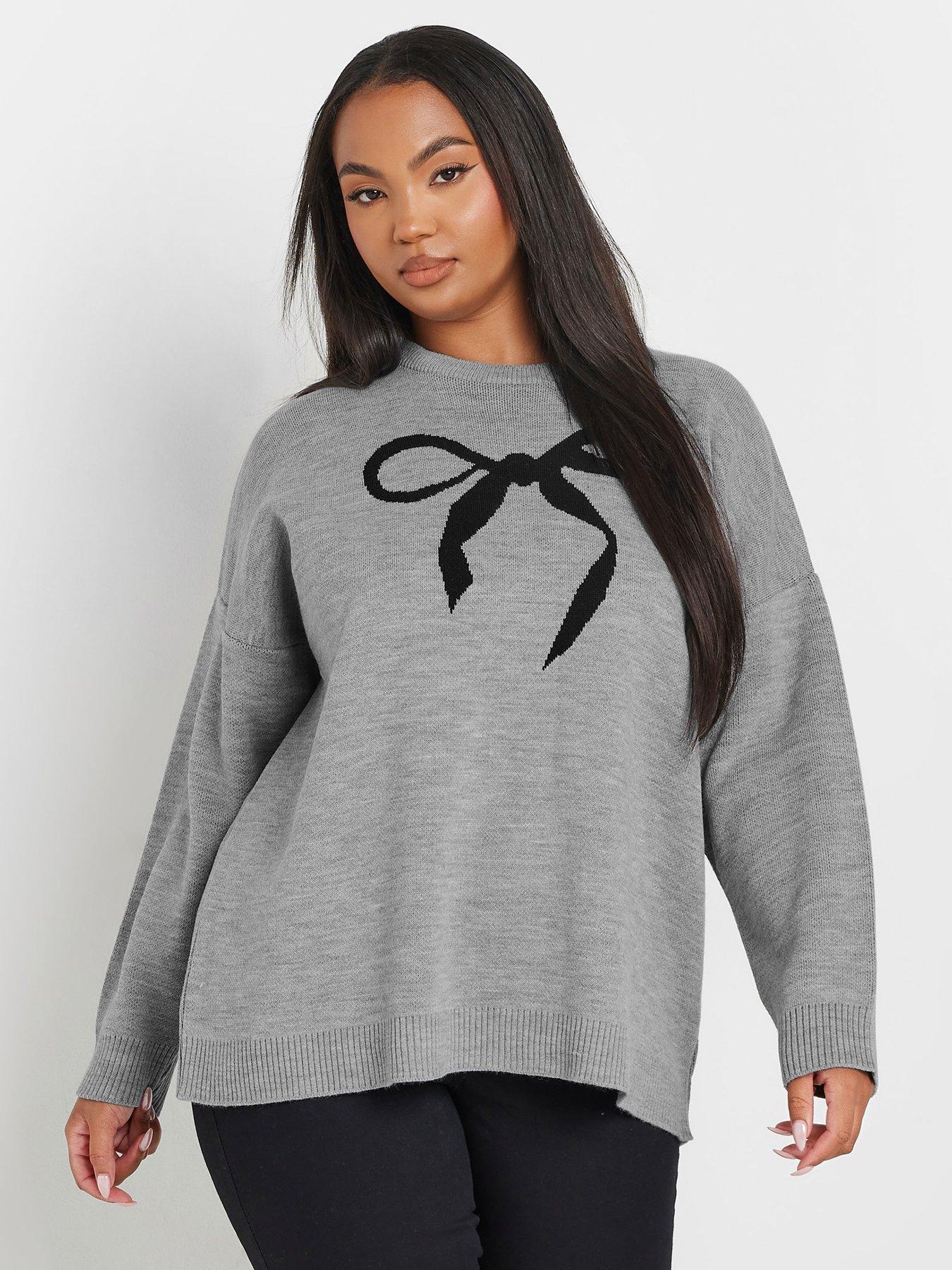 yours-curve-bow-print-jumper