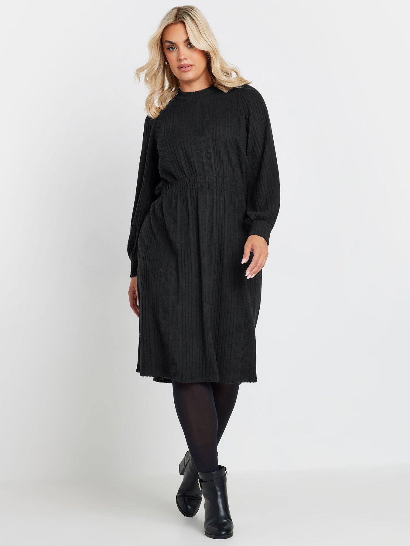 yours-curve-textured-dress-black