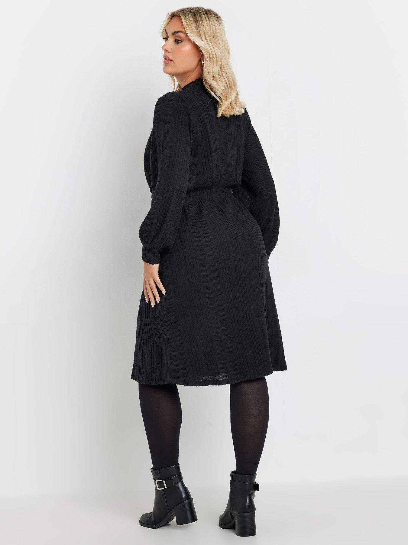 yours-curve-textured-dress-blackstillFront