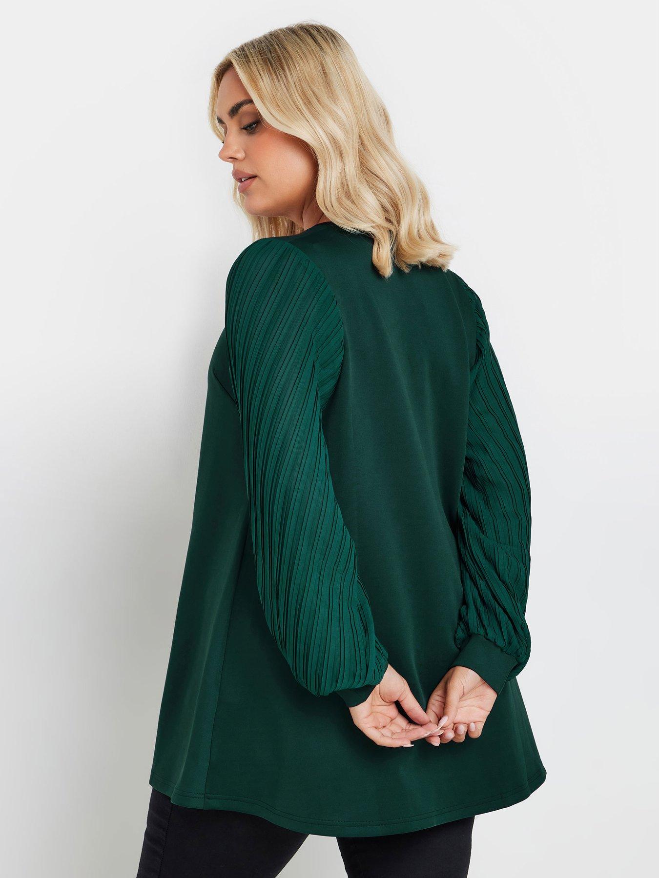 yours-curve-pleated-sleeve-v-neck-topstillFront