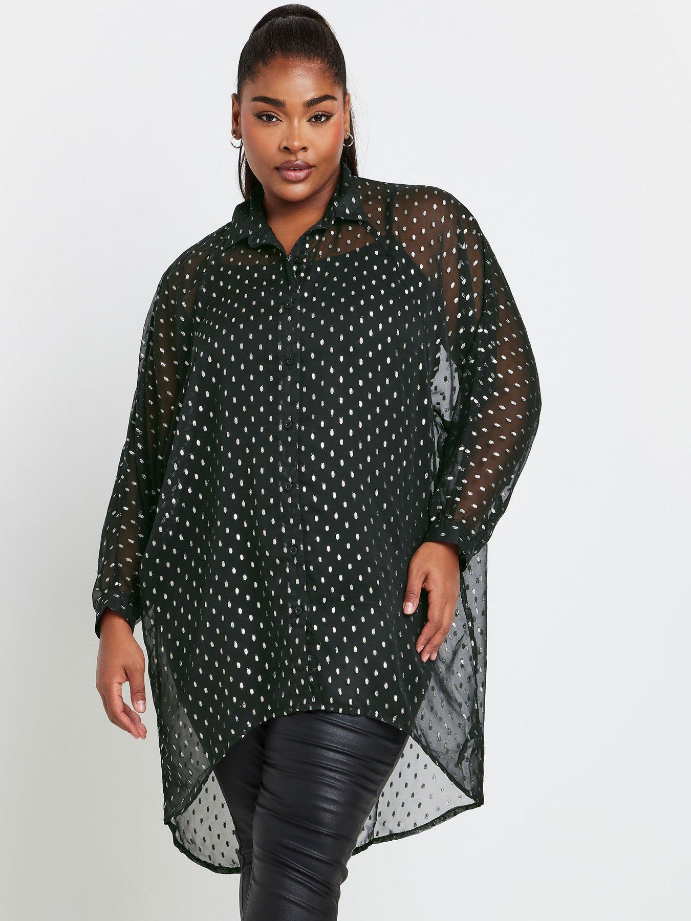 yours-curve-metallic-extreme-dip-back-shirt-blackfront