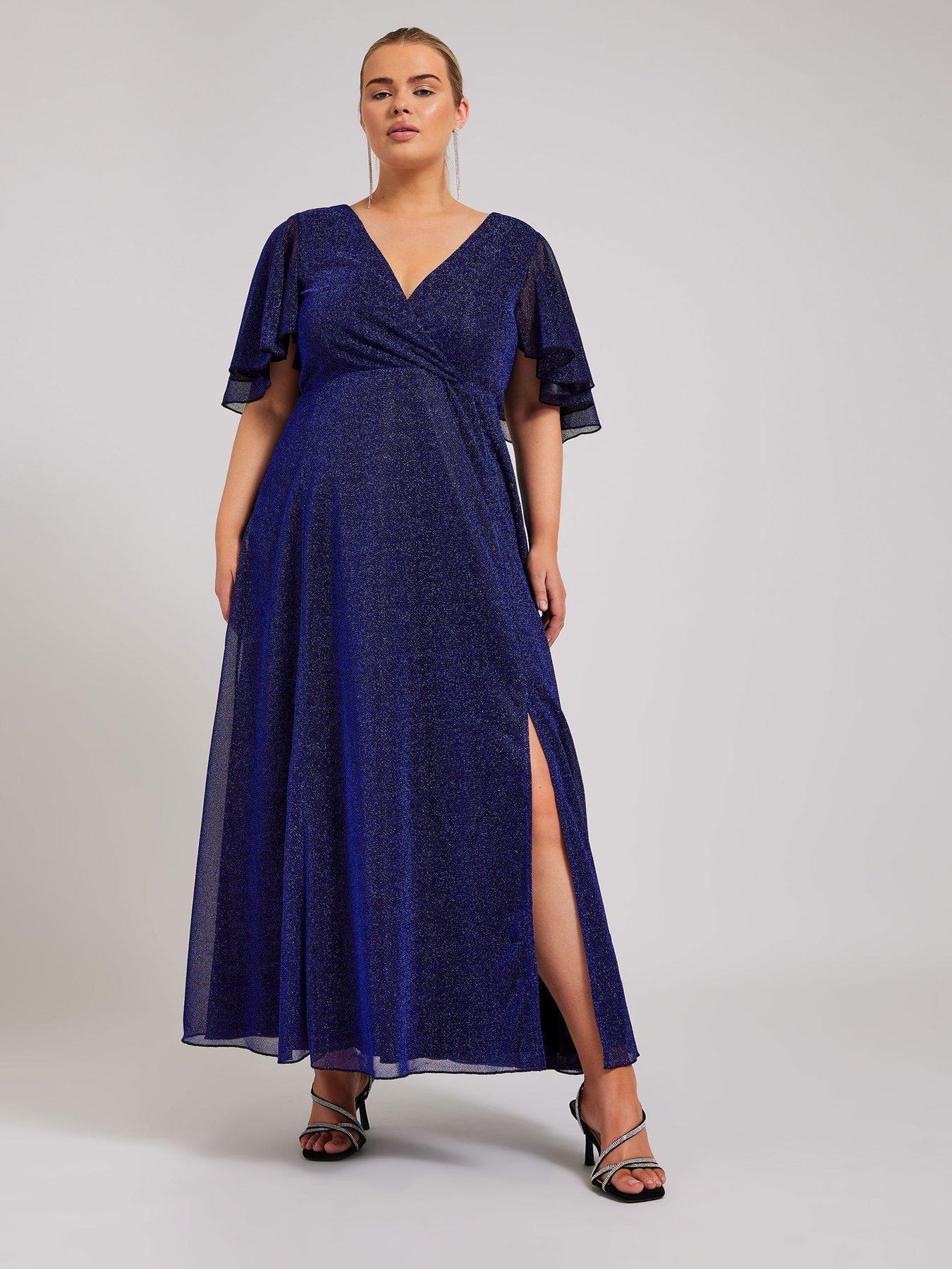 yours-curve-metallic-wrap-maxi-dress-blue