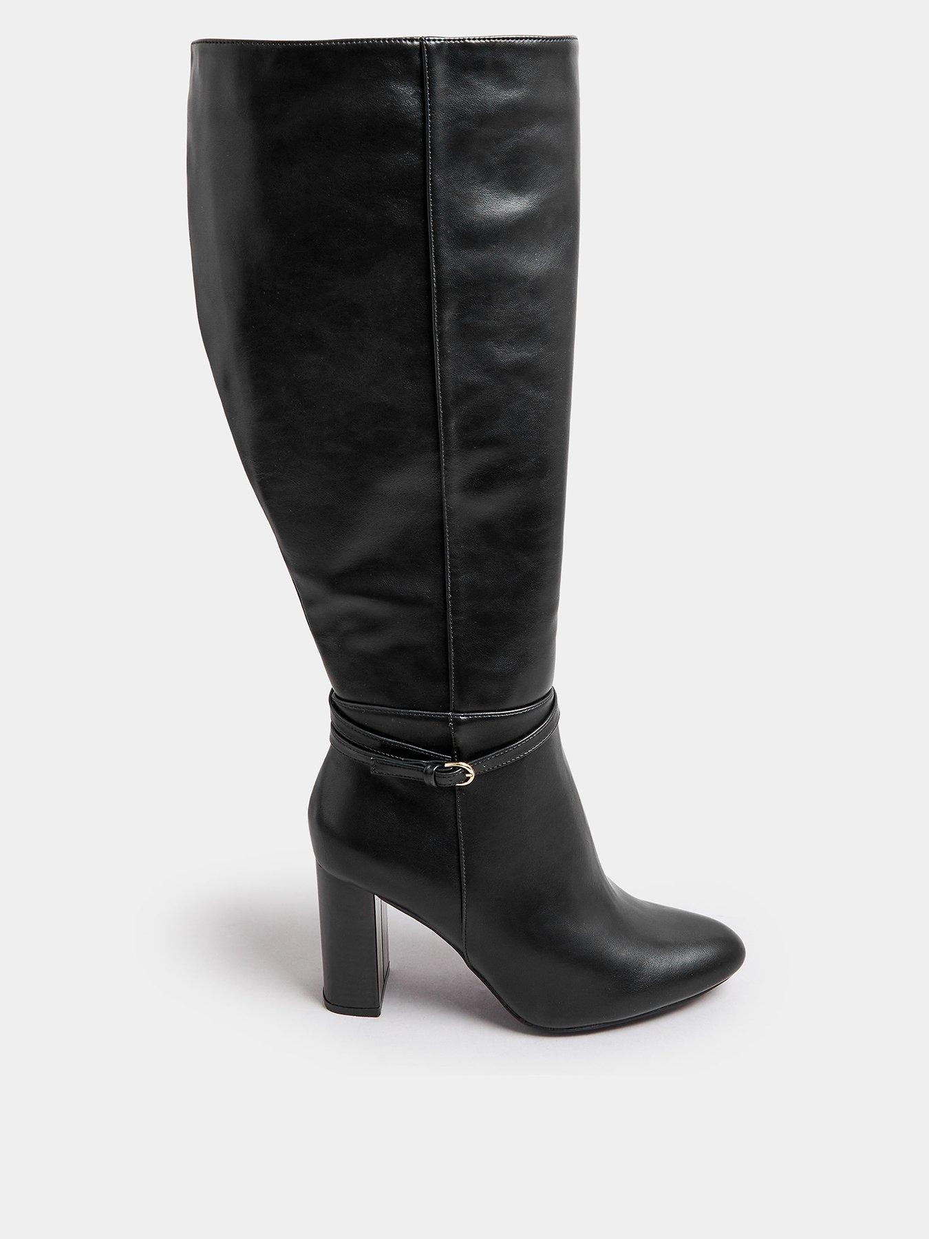 yours-wide-fit-heeled-knee-high-boots-blackfront