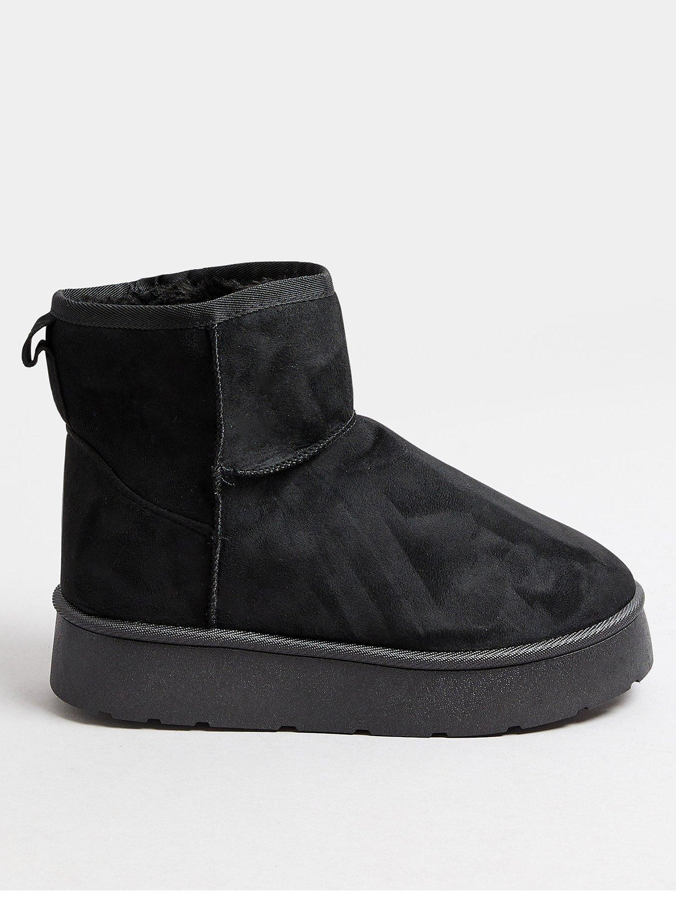 yours-wide-fit-fur-lined-boot-black