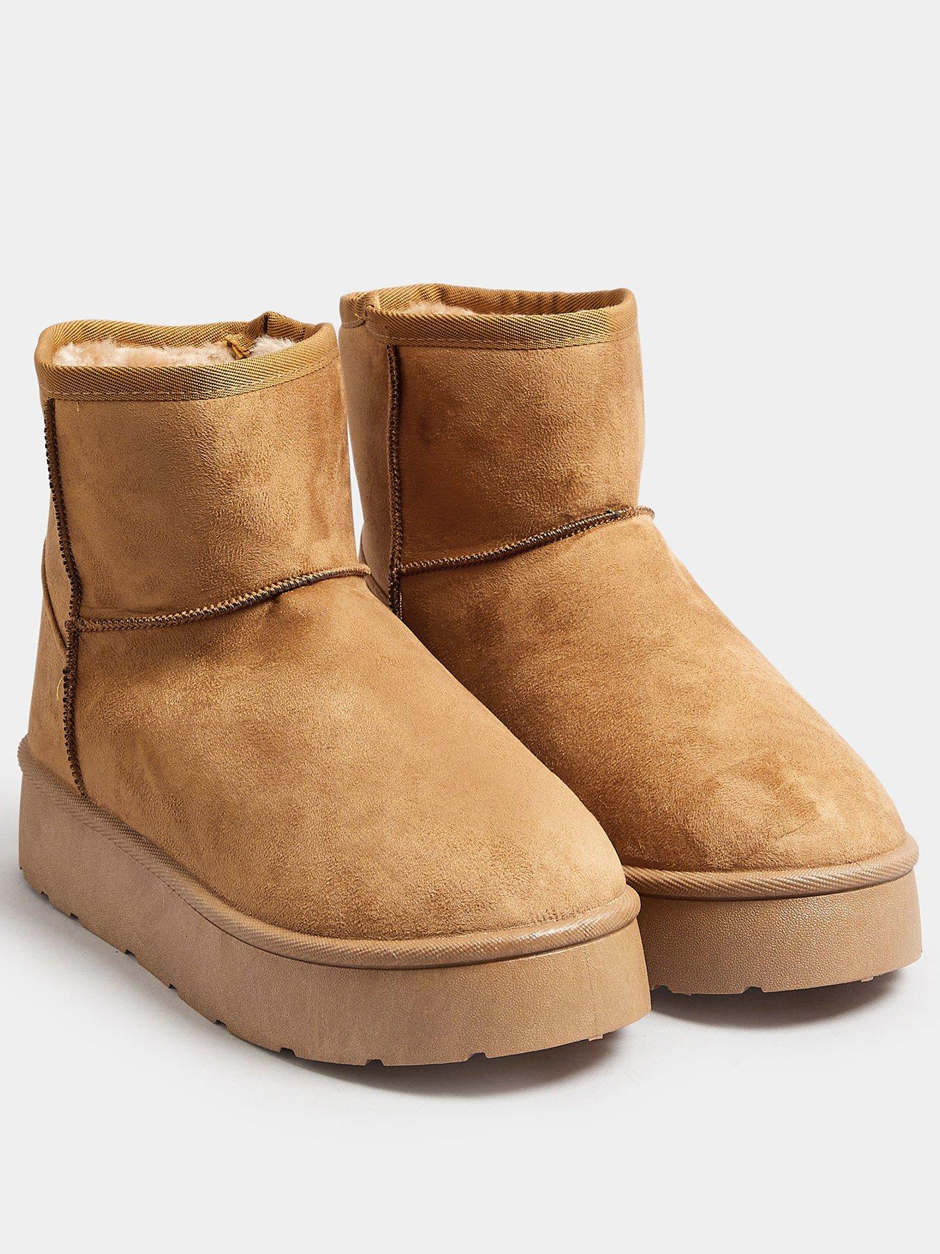 yours-wide-fit-fur-lined-boots-brownstillFront