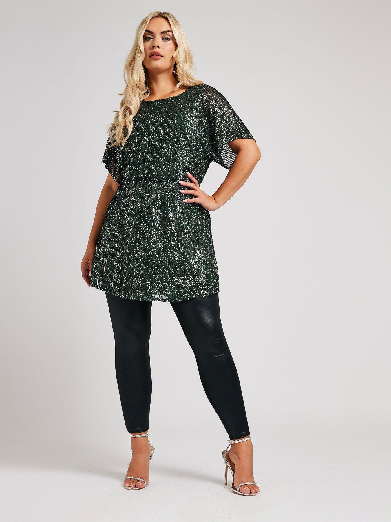 yours-curve-sequin-peplum-top-greenback