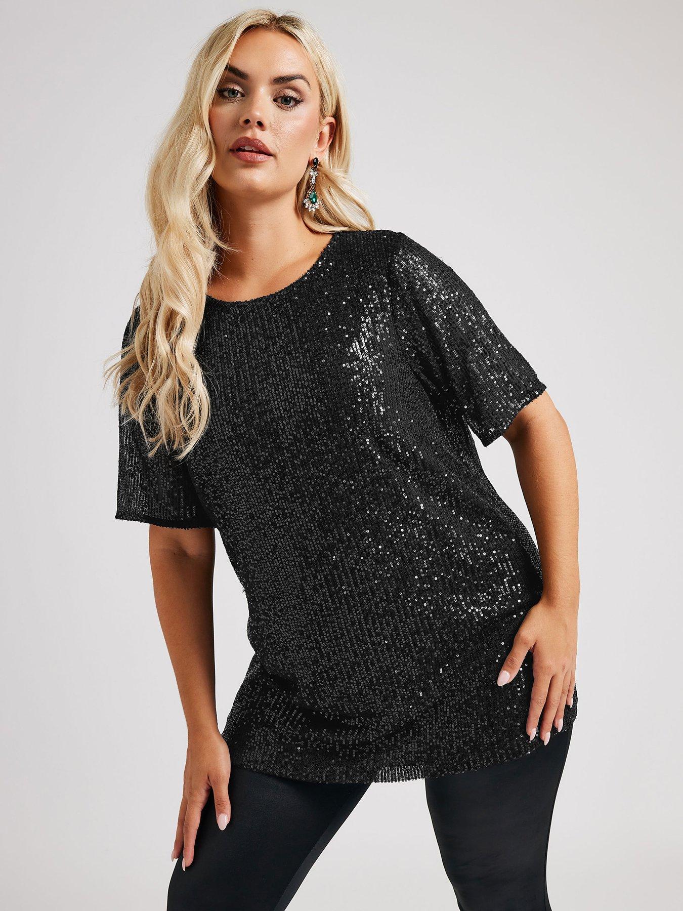 yours-curve-sequin-swing-top-black