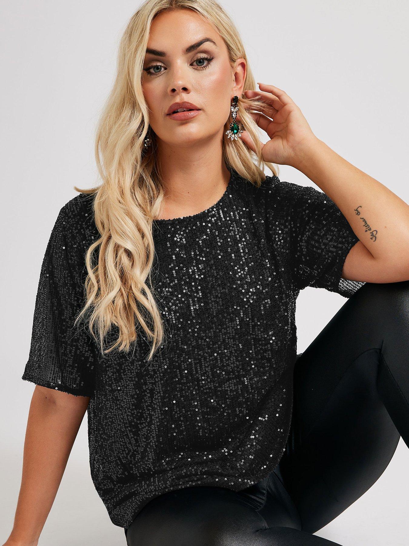 yours-curve-sequin-swing-top-blackoutfit