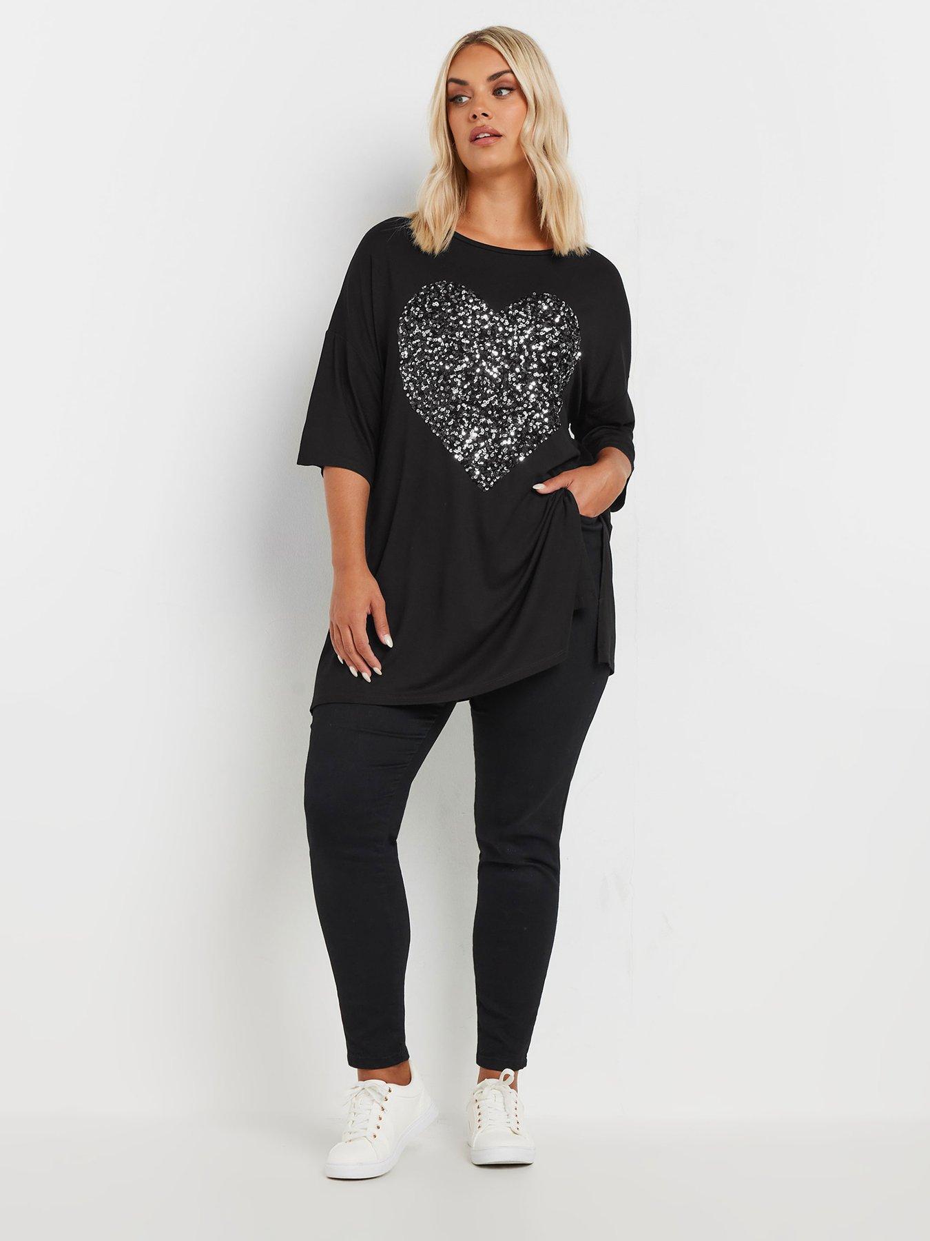 yours-curve-heart-embellished-t-shirt-blackback