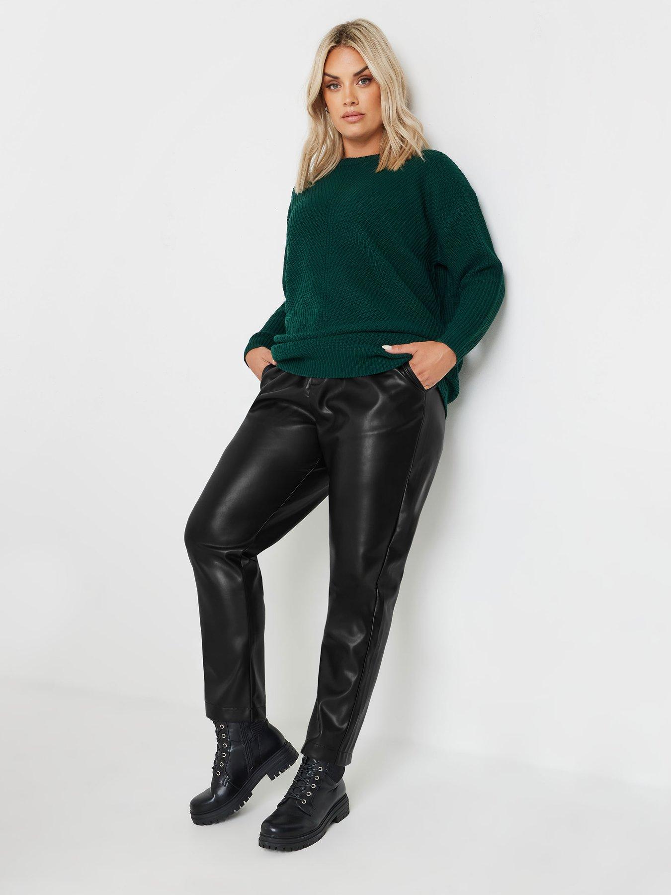 yours-curve-pu-straight-leg-trouser-blackback