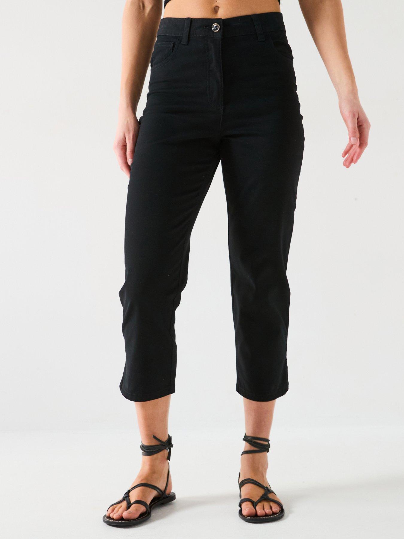 Image 1 of 6 of V by Very Skinny Capri Trousers - Black
