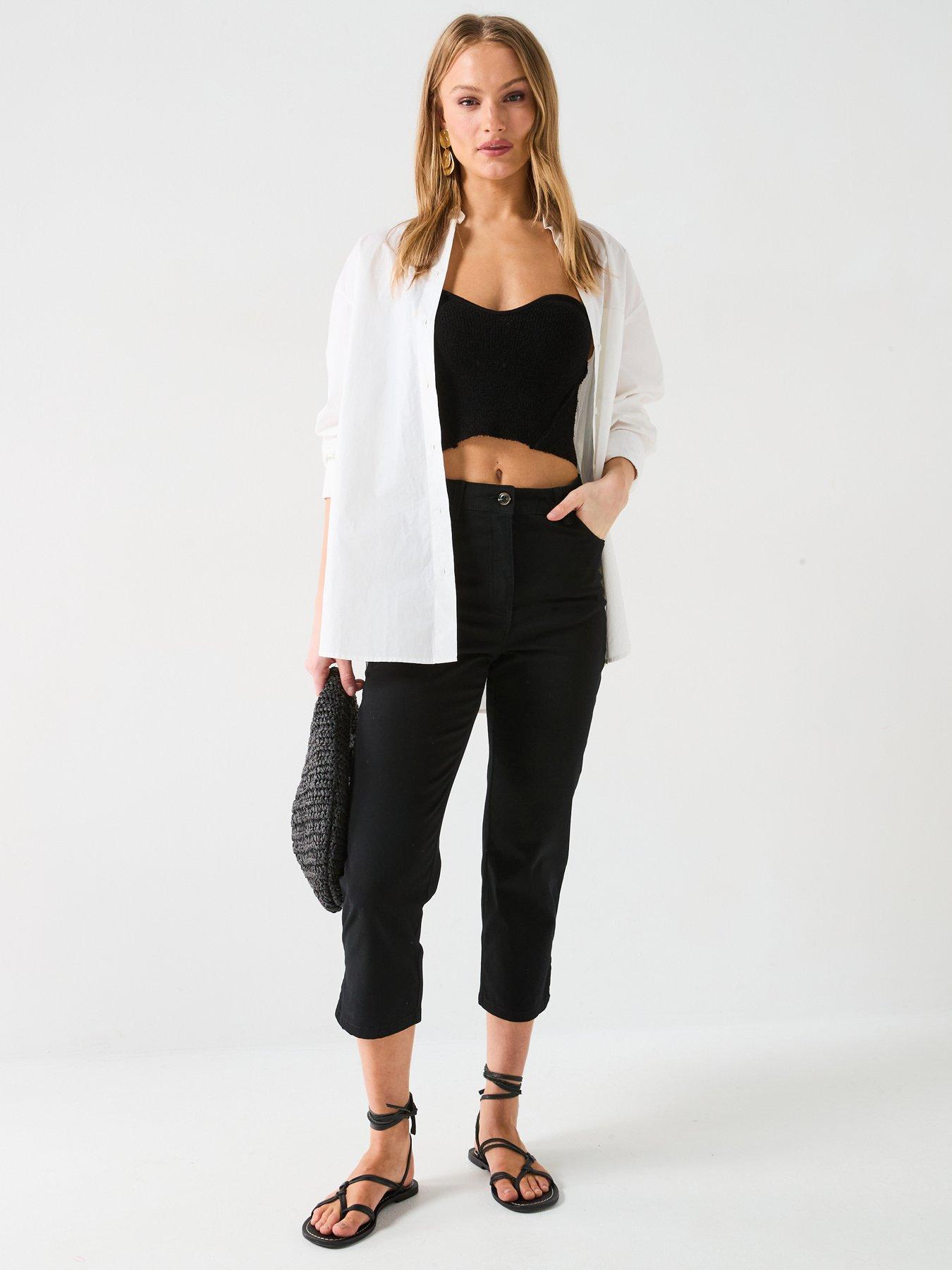 Image 3 of 6 of V by Very Skinny Capri Trousers - Black